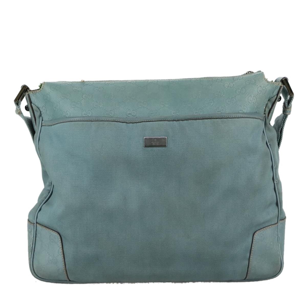 Gucci GUCCI GG Canvas Guccissima Shoulder Bag Turquoise Blue Size ONE SIZE - 13 Thumbnail