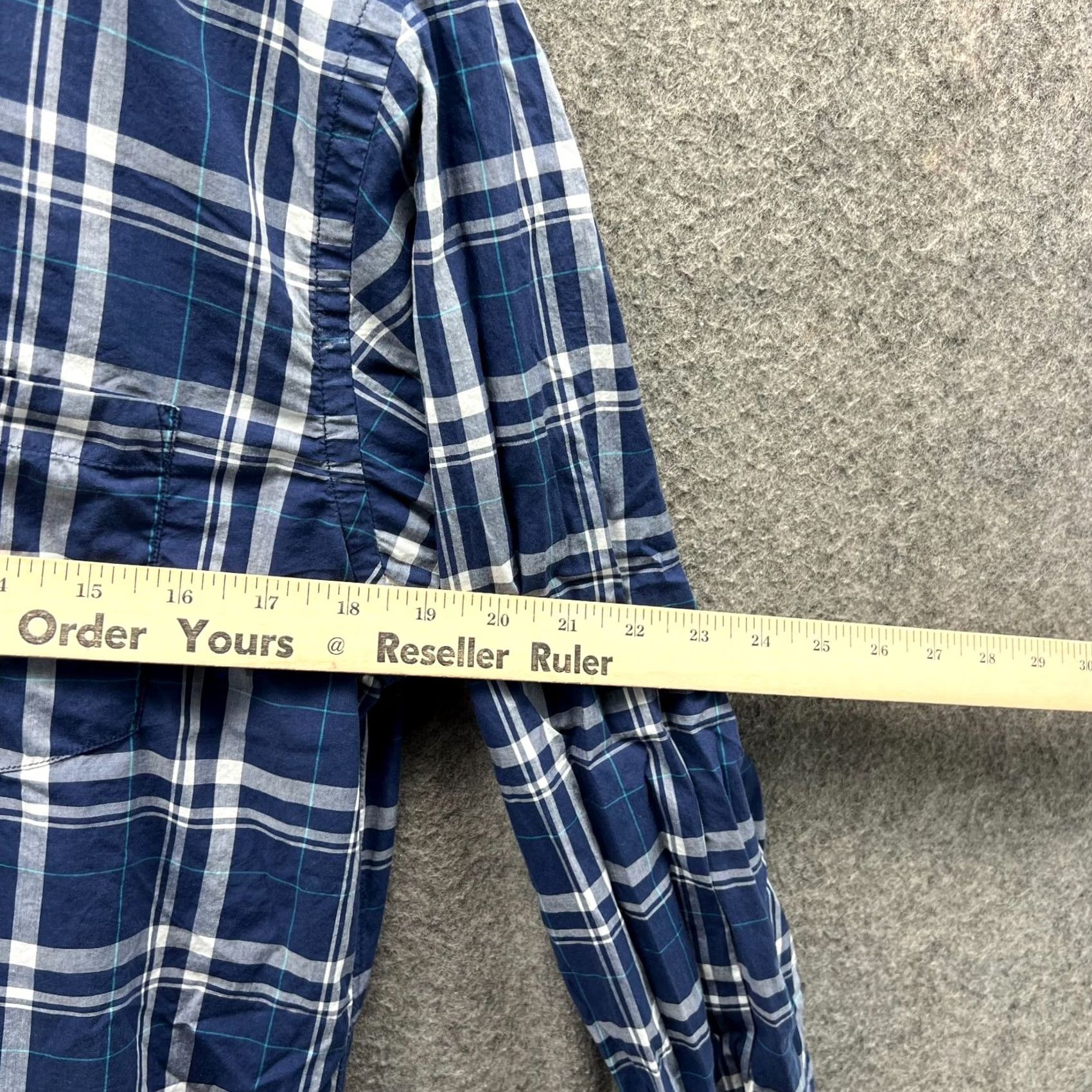 J.Crew VINTAGE J.CREW Shirt Men S Blue Button-Down Plaid Lightweight Preppy Dress Casual Formal Workwear Size 36R - 3 Thumbnail