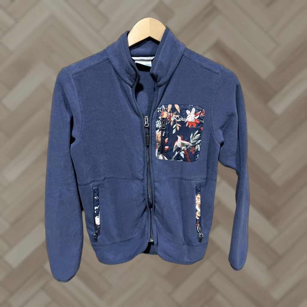 Vintage Columbia Womens Full Zip Fleece Jacket XS Blue Floral / Sweatshirt / Activewear / Floral / Fleece / Blue / XS / Columbia / Womens Size XS / US 0-2 / IT 36-38 - 1 Thumbnail