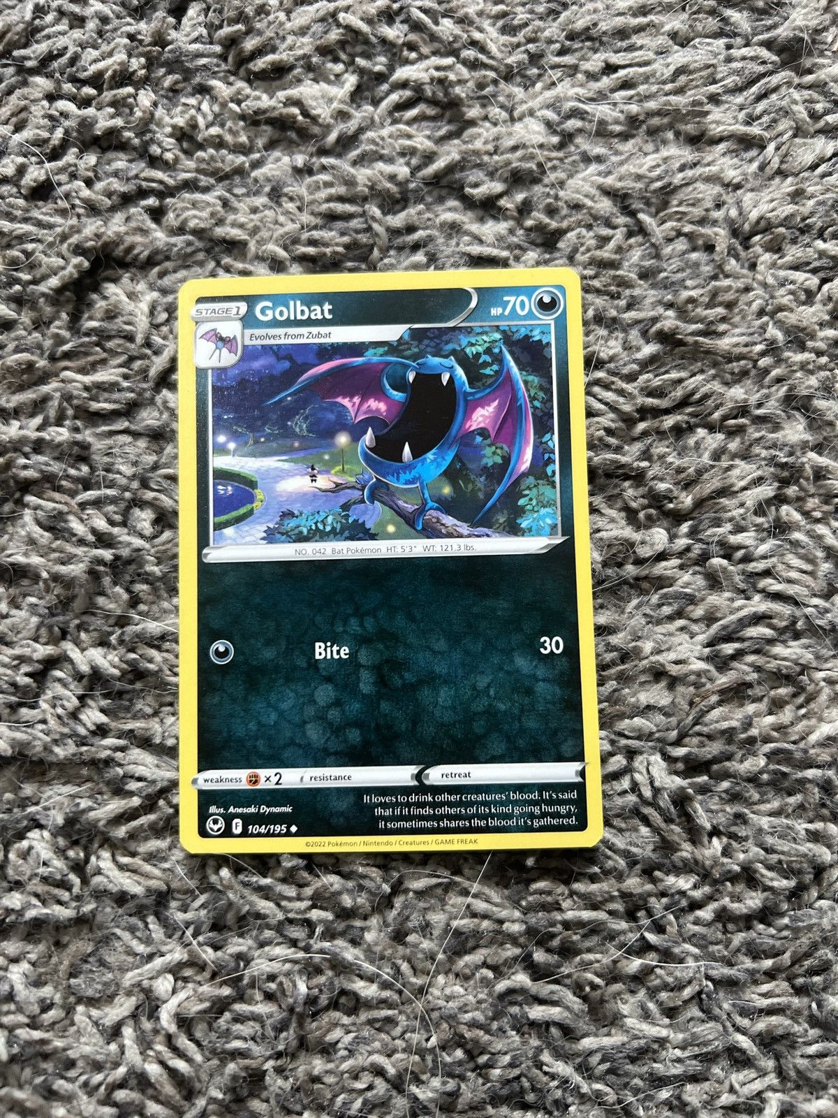 Pokemon 2022 Pokémon Golbat Stage 1 Card Size ONE SIZE - 1 Thumbnail