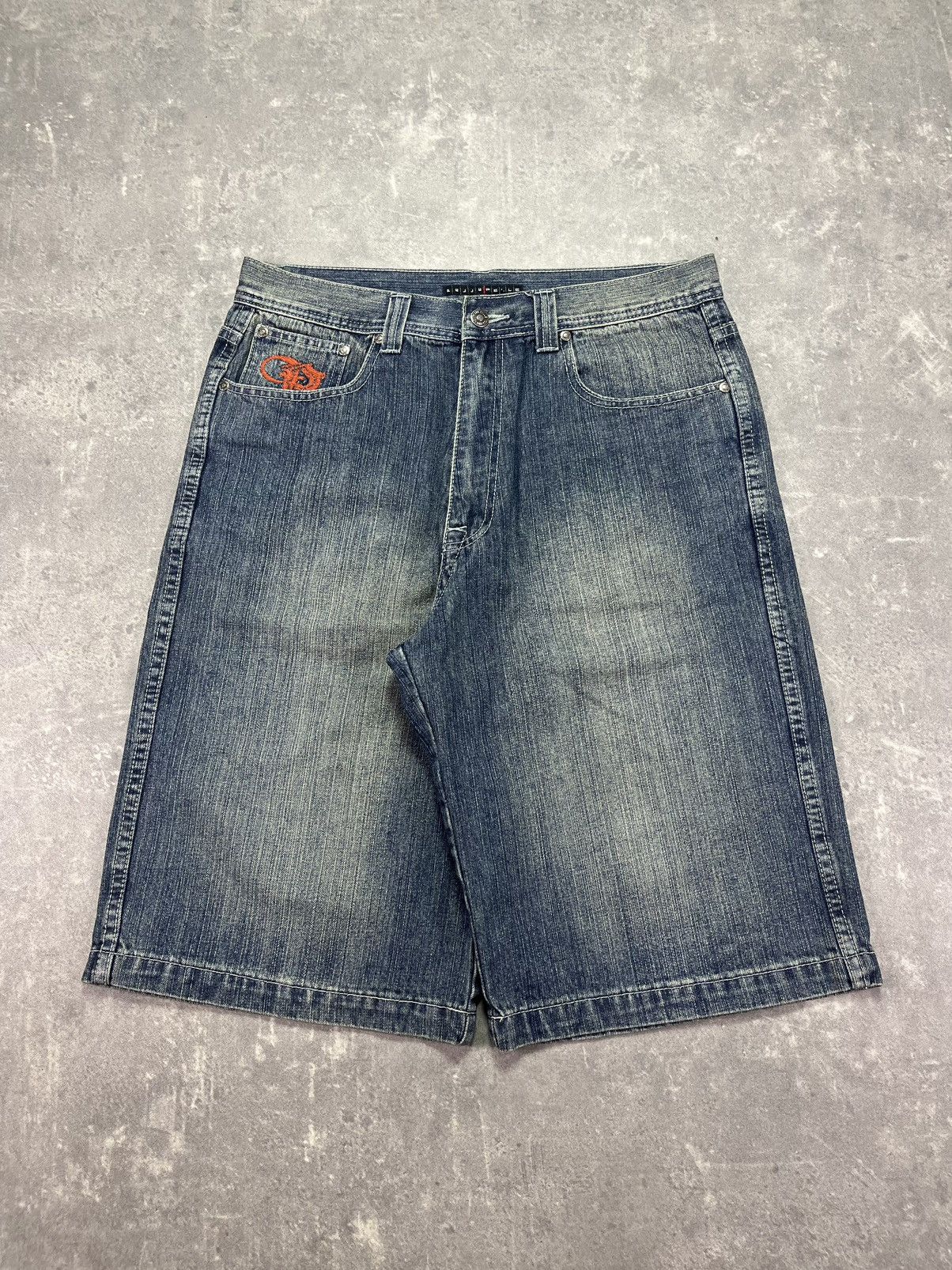 Pelle Pelle Pelle Pelle Y2K Embroidered Baggy Denim Shorts Jorts 34 36 Size US 34 / EU 50 - 2 Thumbnail
