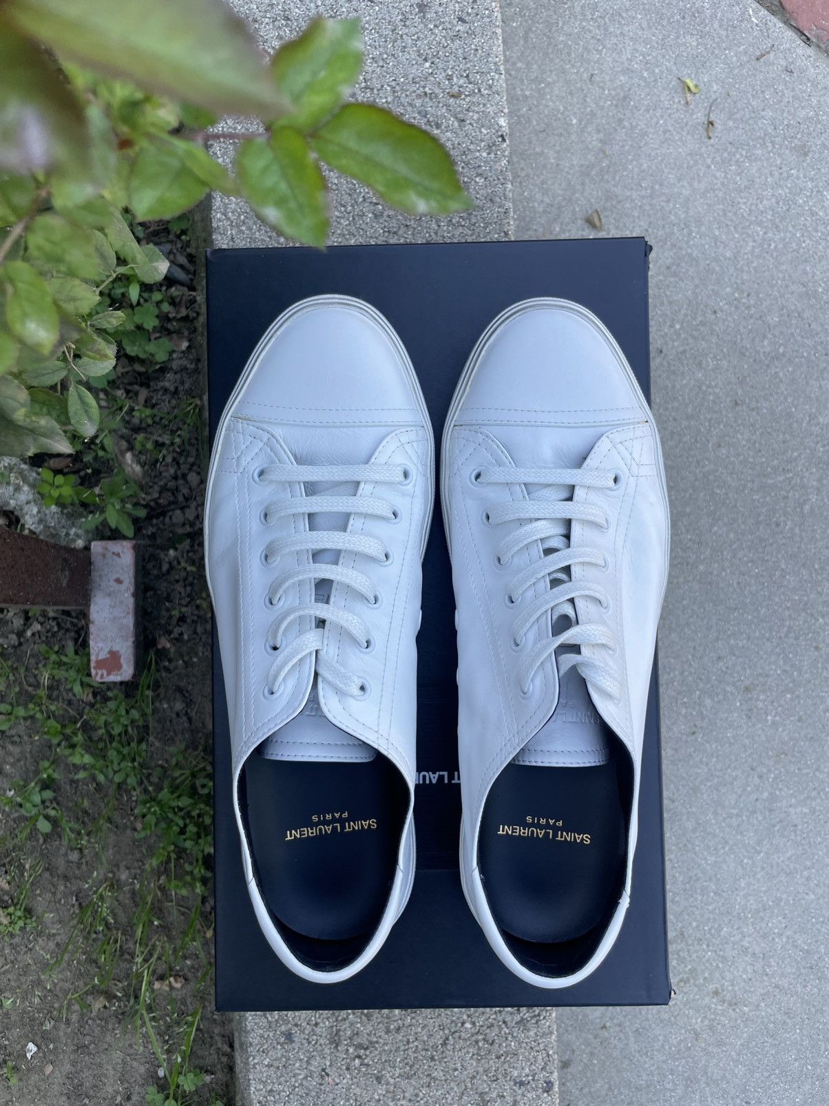 Saint Laurent Paris Saint Laurent Paris Bedford Low Top Leather Sneakers White Size US 8 / EU 41 - 8 Thumbnail