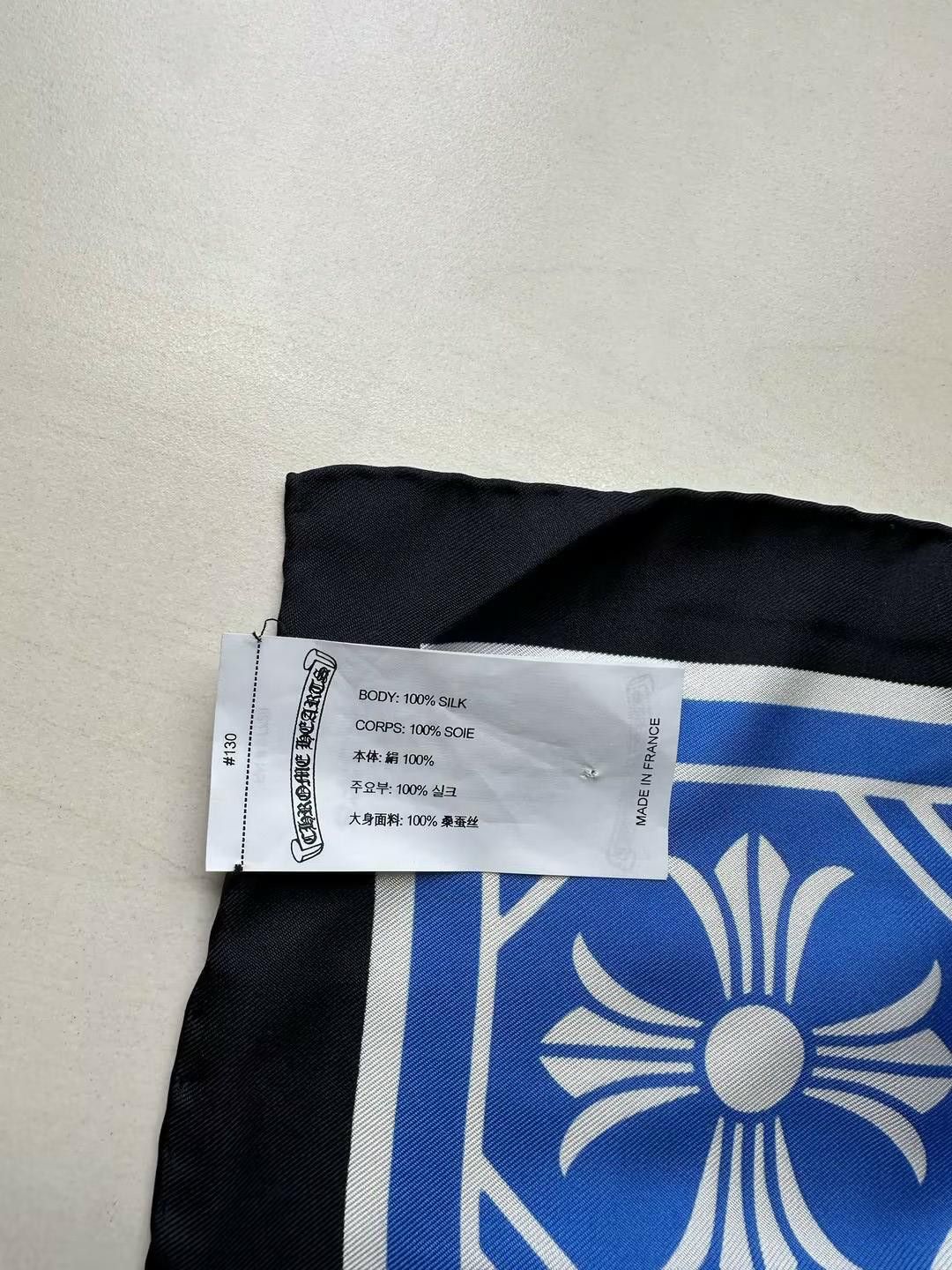 Chrome Hearts Chrome Hearts Blue Cross Silk Scarf Size ONE SIZE - 7 Thumbnail