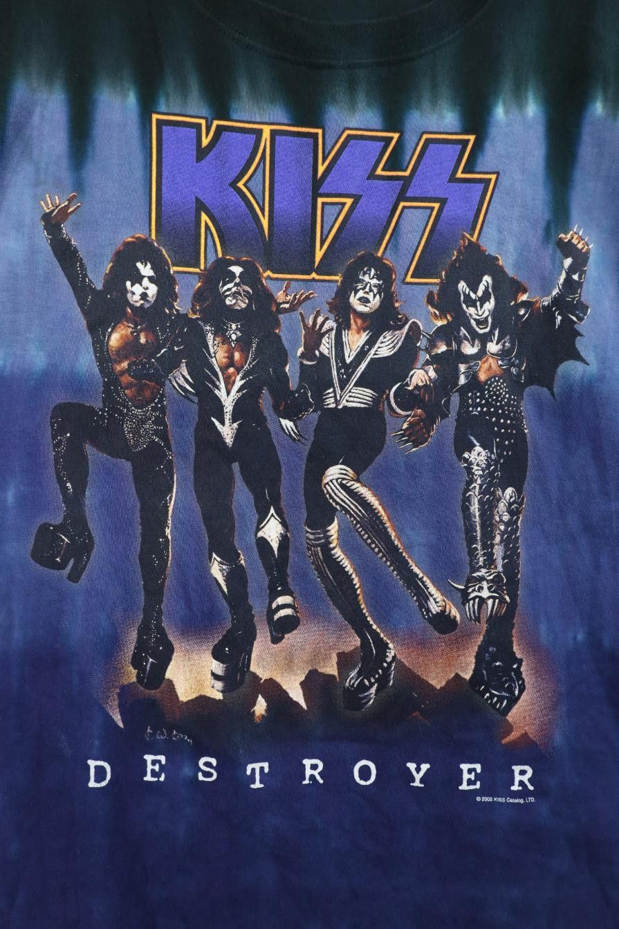 Vintage Vintage Y2K 2005 Tie Dye Destroyer Tour KISS Band T-Shirt Size US M / EU 48-50 / 2 - 4 Thumbnail