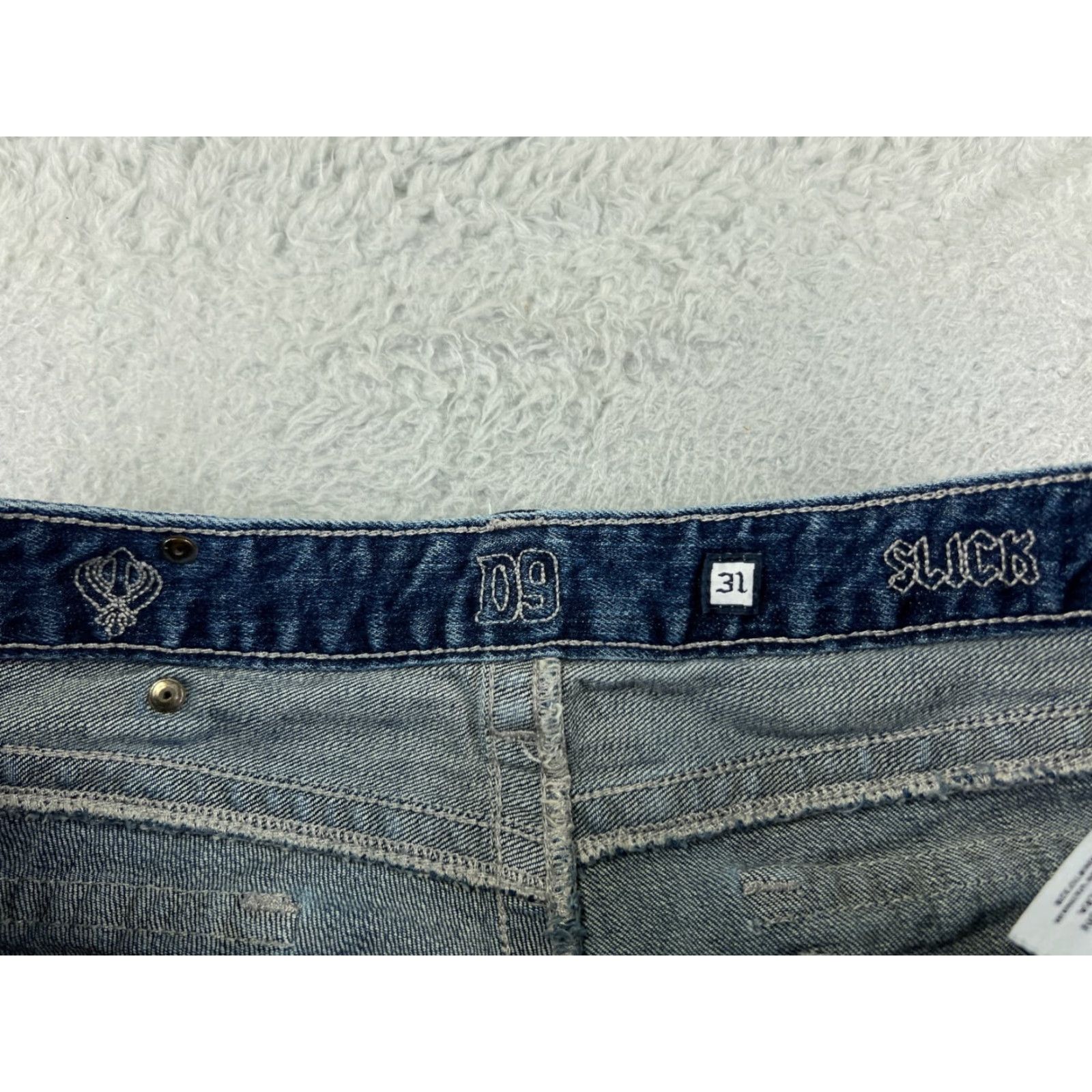 Silver Jeans Co. Diane Gilman Pants Womens 31 Blue Denim Jeans DG Slick Bling Embellished Cotton Size 24" / US 00 / IT 34 - 3 Thumbnail