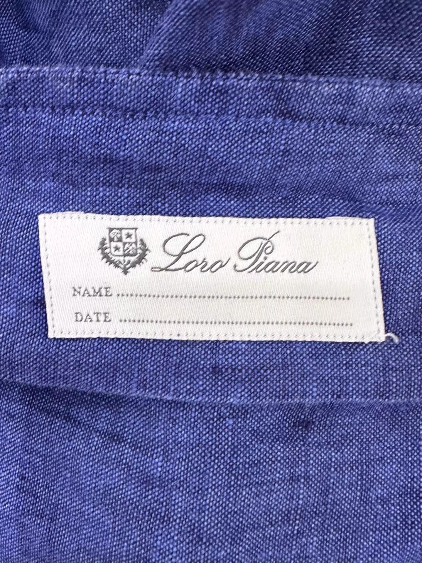 Loro Piana Loro Piana Men's Blue Linen Longsleeve Shirt M New Size US M / EU 48-50 / 2 - 6 Thumbnail