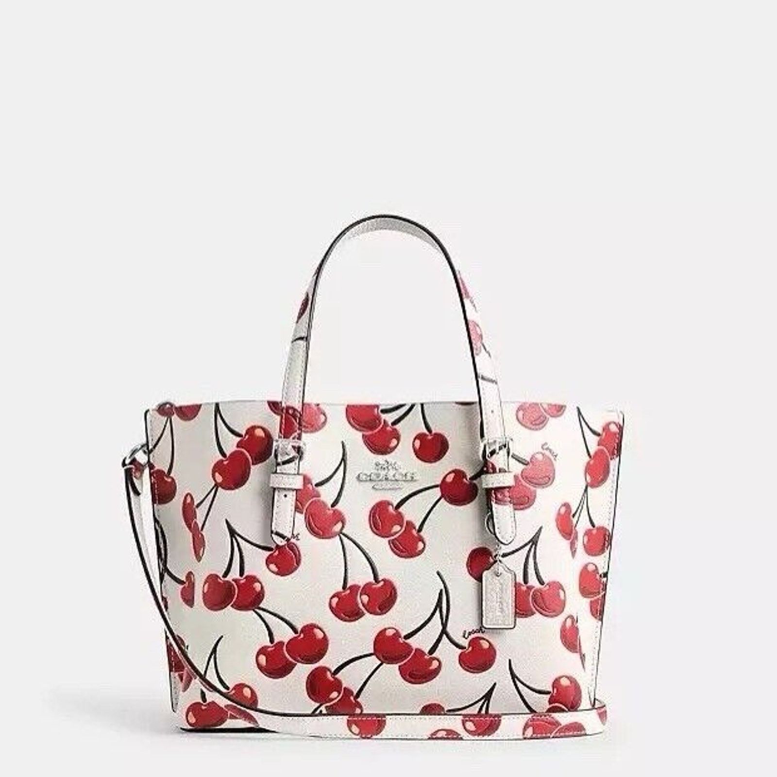 Coach NWT Coach Mollie Tote Bag 25 Crossbody Cherry Leather CY695 Size ONE SIZE - 5 Thumbnail