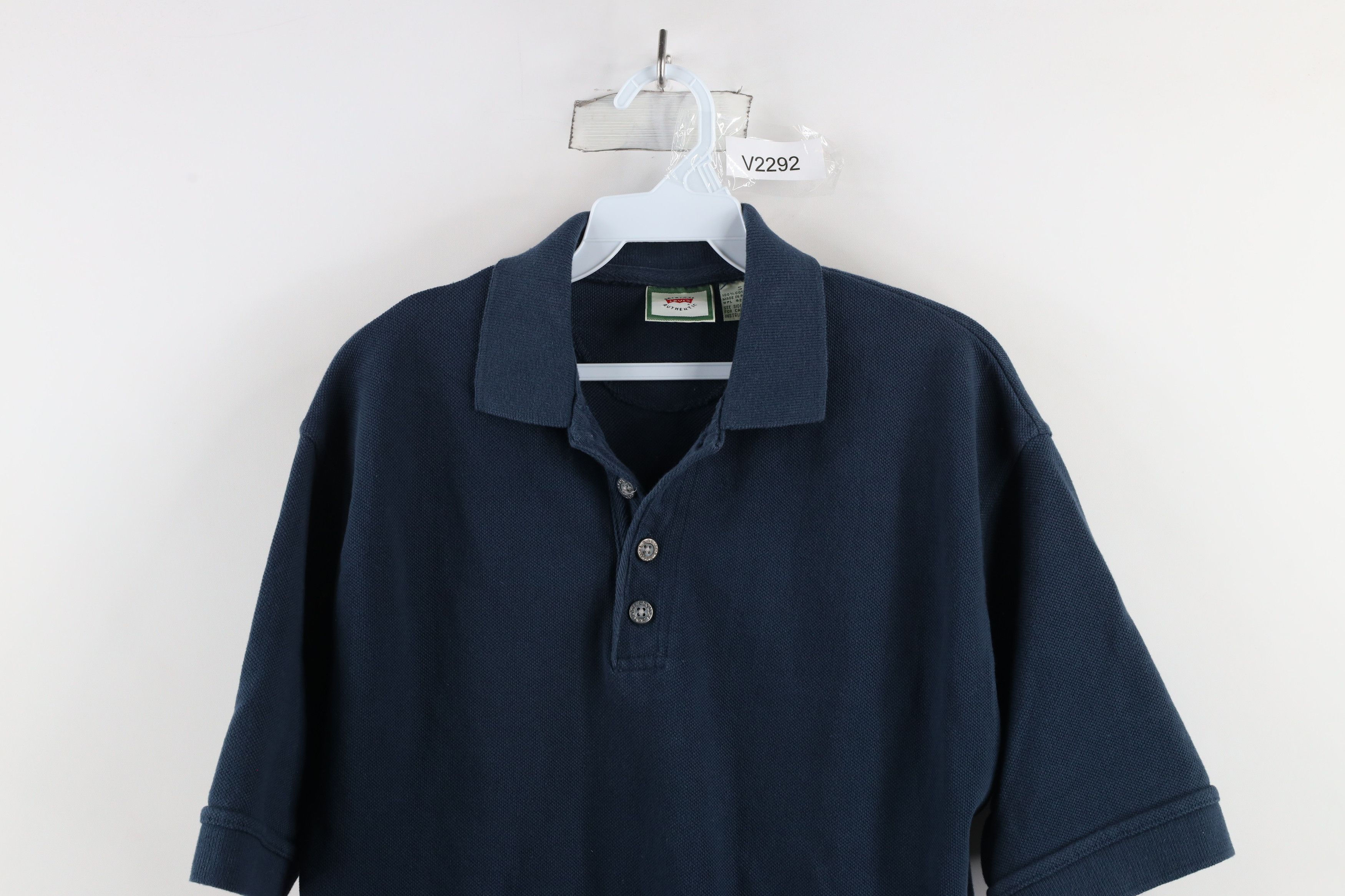 Levi's × Vintage Vintage 90s Levis Spell Out Pique Cotton Collared Polo Shirt Size US S / EU 44-46 / 1 - 2 Thumbnail