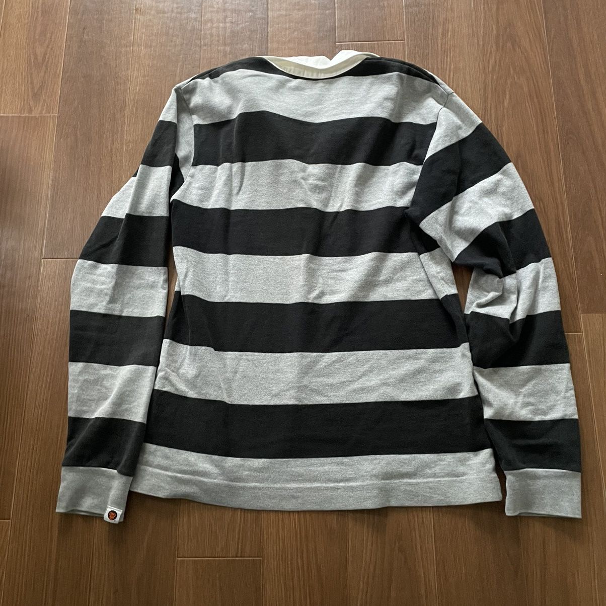 Bape Bape milo gray striped polos Size US S / EU 44-46 / 1 - 2 Thumbnail