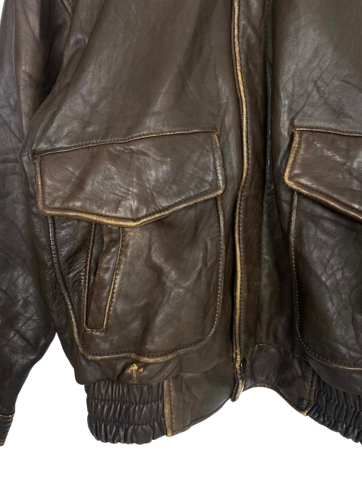 Vintage Rare‼️ Vintage Flight Jacket Sheep Leather Fur Colar Size US M / EU 48-50 / 2 - 11 Thumbnail