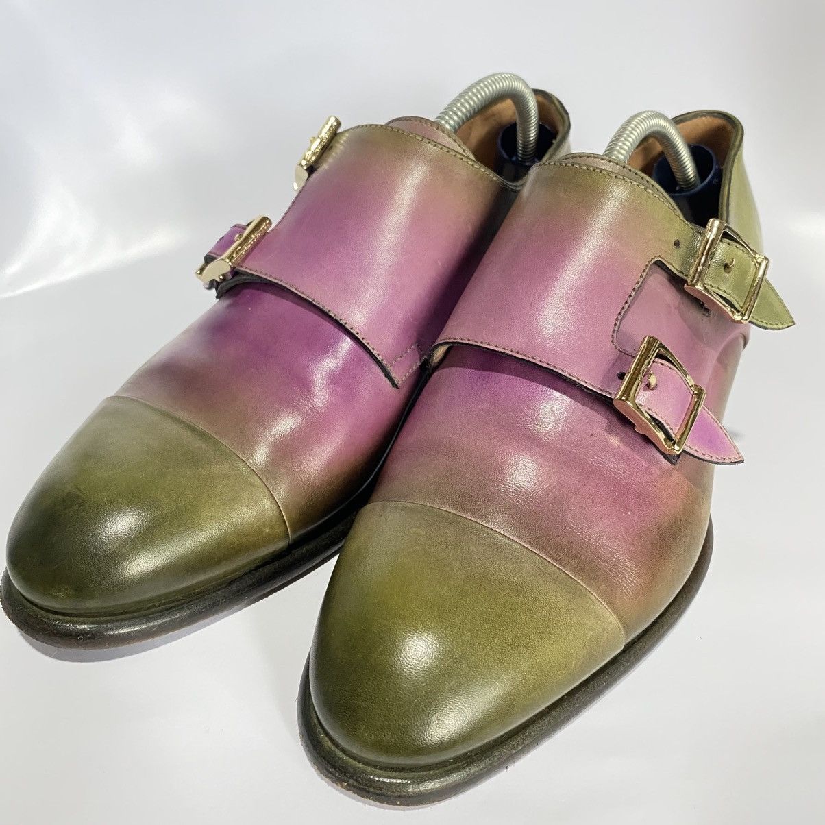 Santoni × Vintage Santoni Gradiend Double monk strap leather shoes Size US 5 / IT 35 - 5 Thumbnail