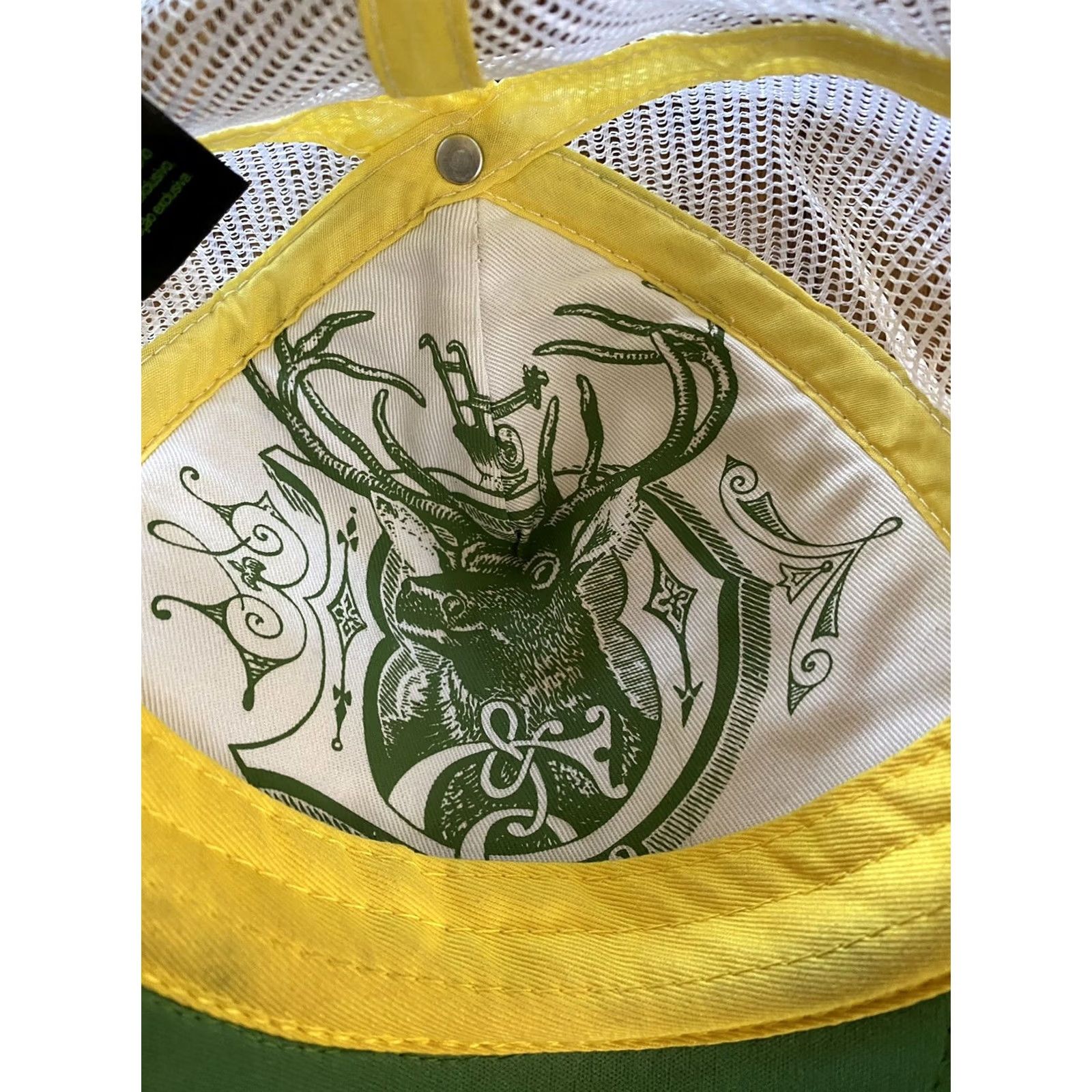 John Deere VINTAGE John Deere Trucker Hat Adjustable Green White Yellow Snapback Mens One Size White Size ONE SIZE - 8 Thumbnail