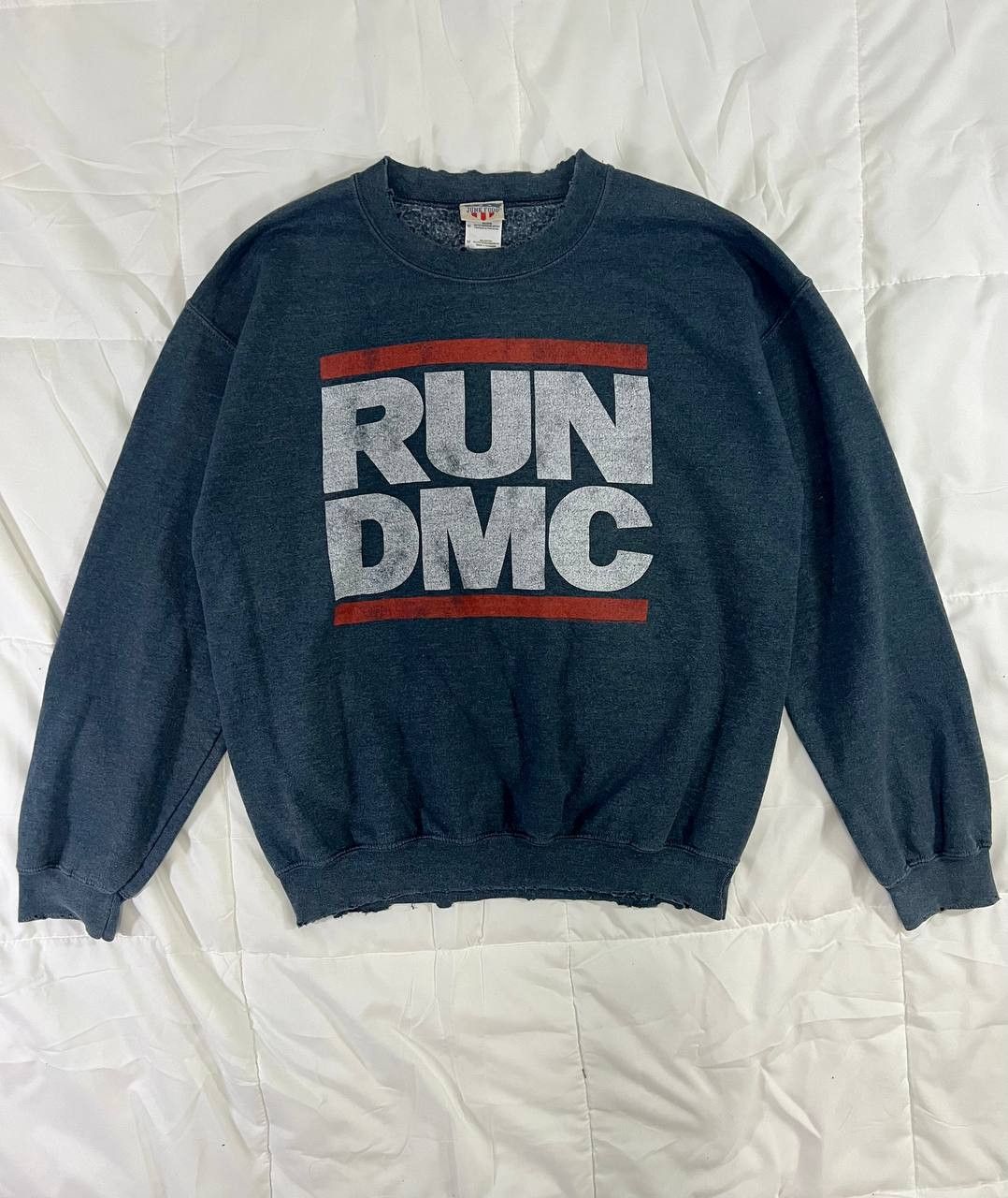 VINTAGE Y2K THRASHED RUN DMC BIG LOGO SWEATSHIRT