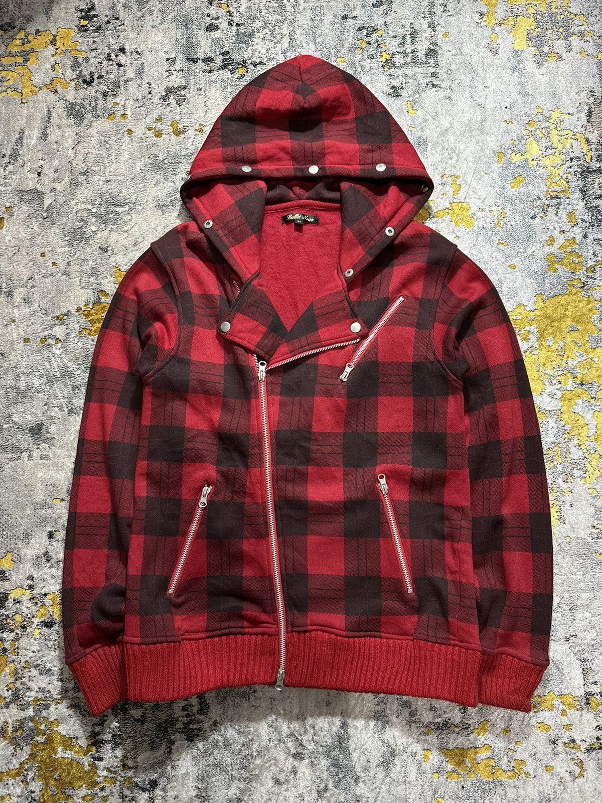 14th Addiction ASSYMETRICAL PLAID BULLET NOISE MULTIZIPPER GOTHIC LGB STYLE Size US M / EU 48-50 / 2 - 3 Thumbnail