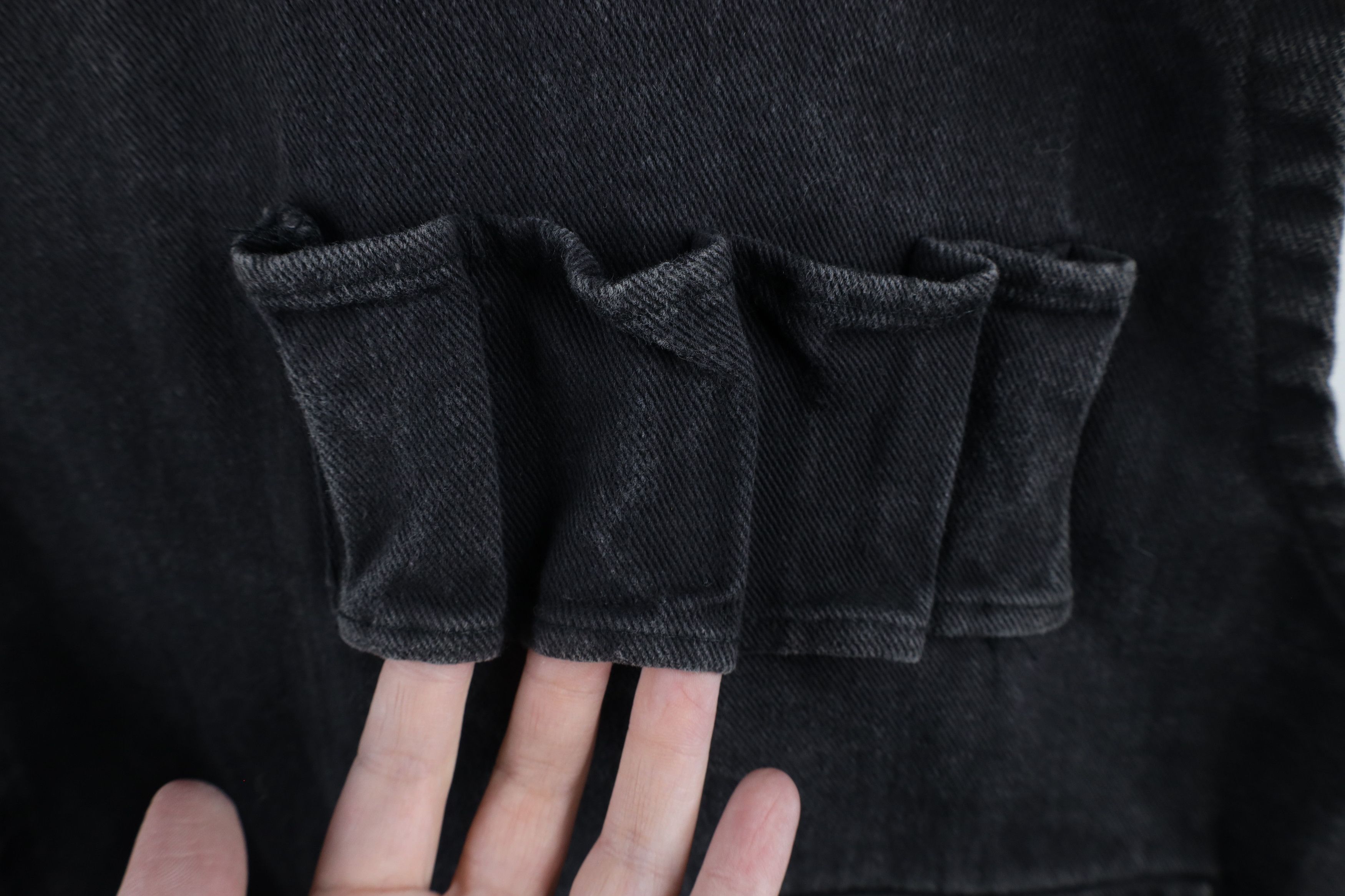 Vintage Vintage 90s Streetwear Denim Jean Vest Jacket Black USA Size ONE SIZE - 7 Thumbnail