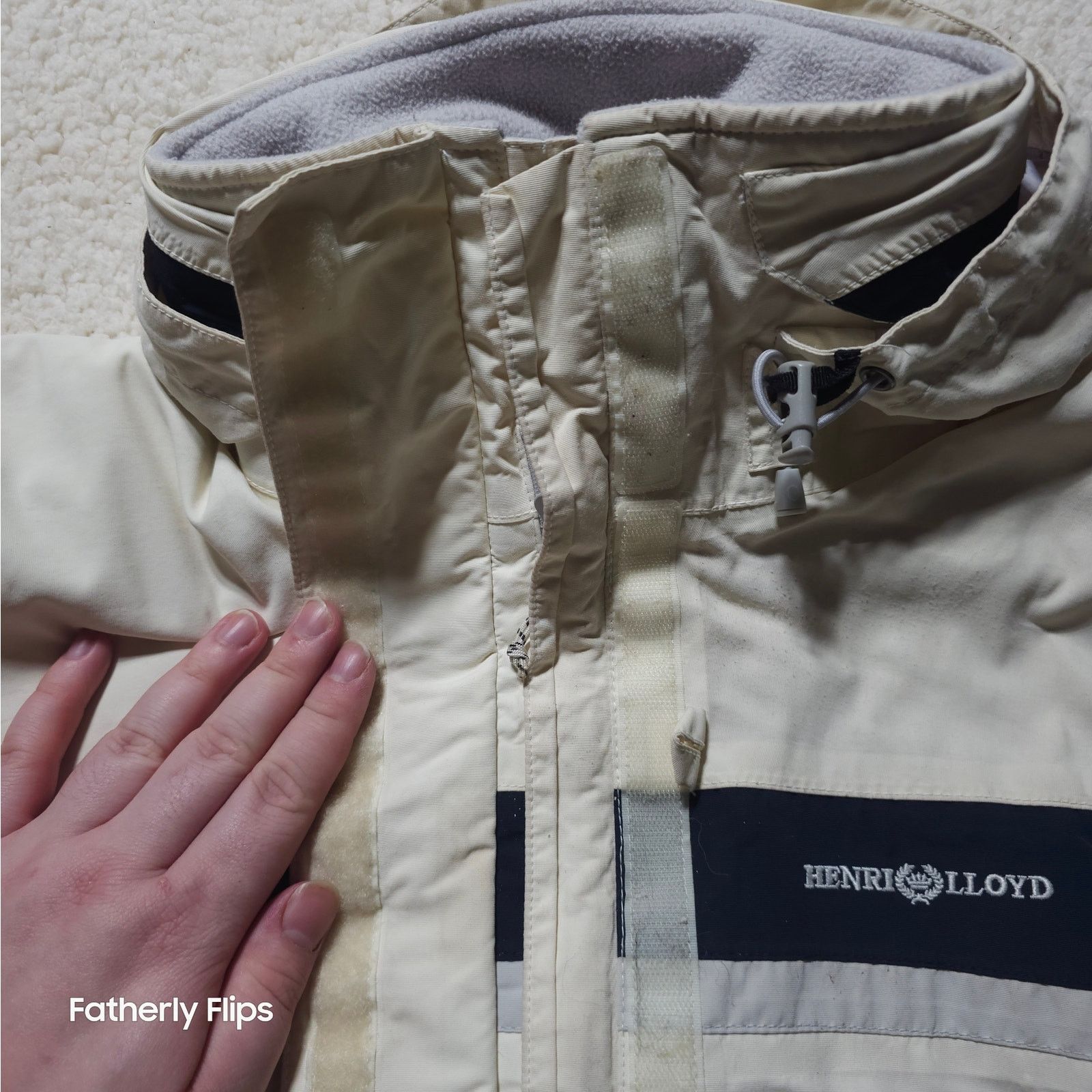 Henri Lloyd Henri Lloyd Sailing Jacket Men's M Cream Navy Hooded Coat Size M / US 6-8 / IT 42-44 - 8 Thumbnail