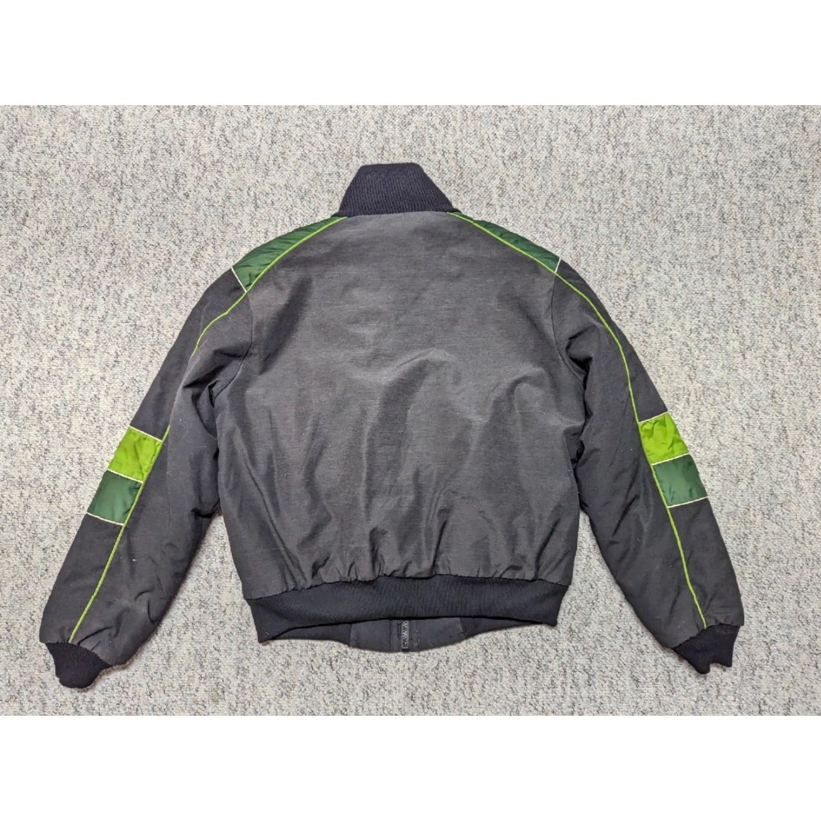 Vintage VINTAGE Arctic Cat Jacket, Bomber, Satin, Poly/Cotton, Insulated, Black Green, XL, Men, 1970s, snowmobile coat Size US XL / EU 56 / 4 - 3 Thumbnail