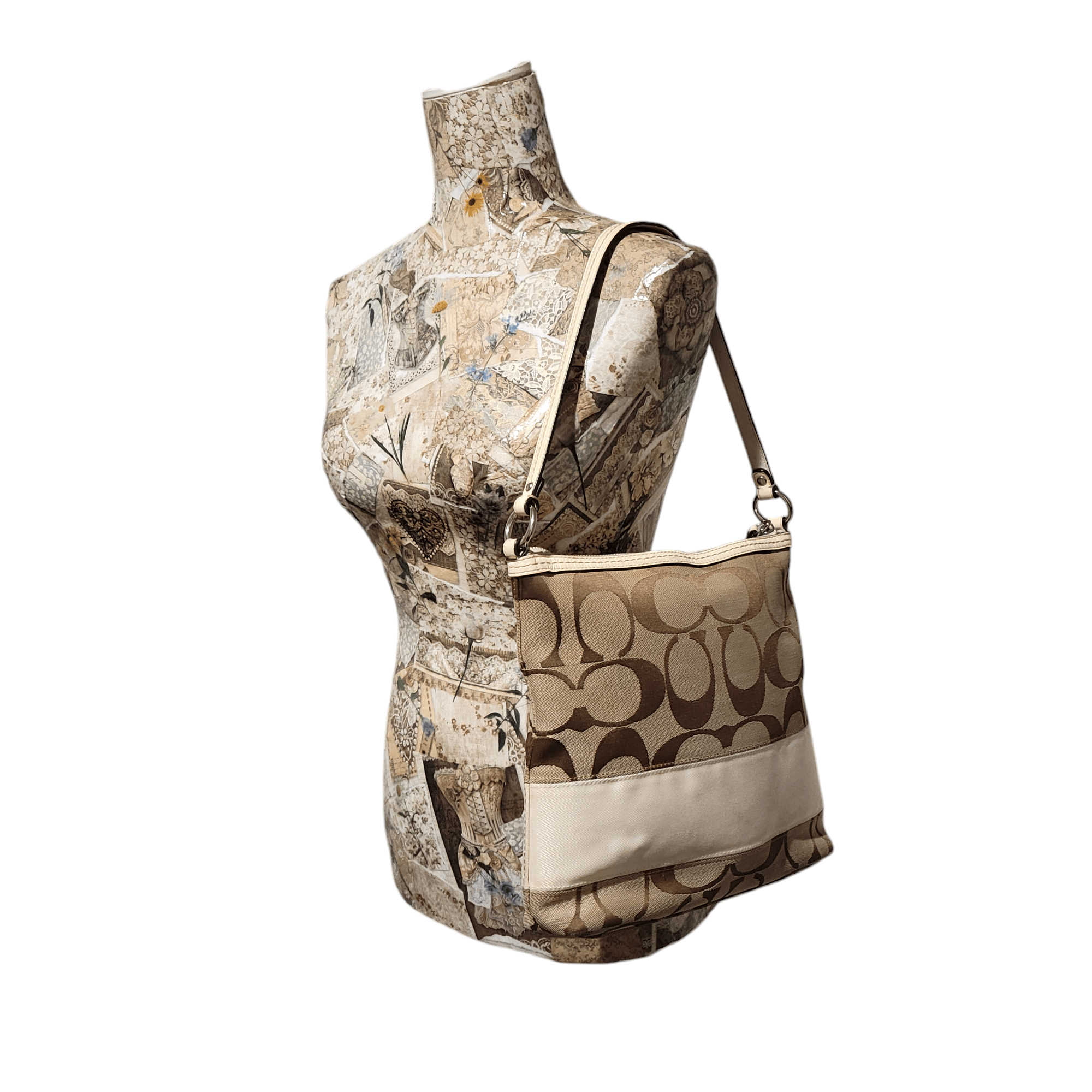 Coach Coach Tan Canvas Signature F13674 Medium Shoulder Bag Size ONE SIZE - 6 Thumbnail