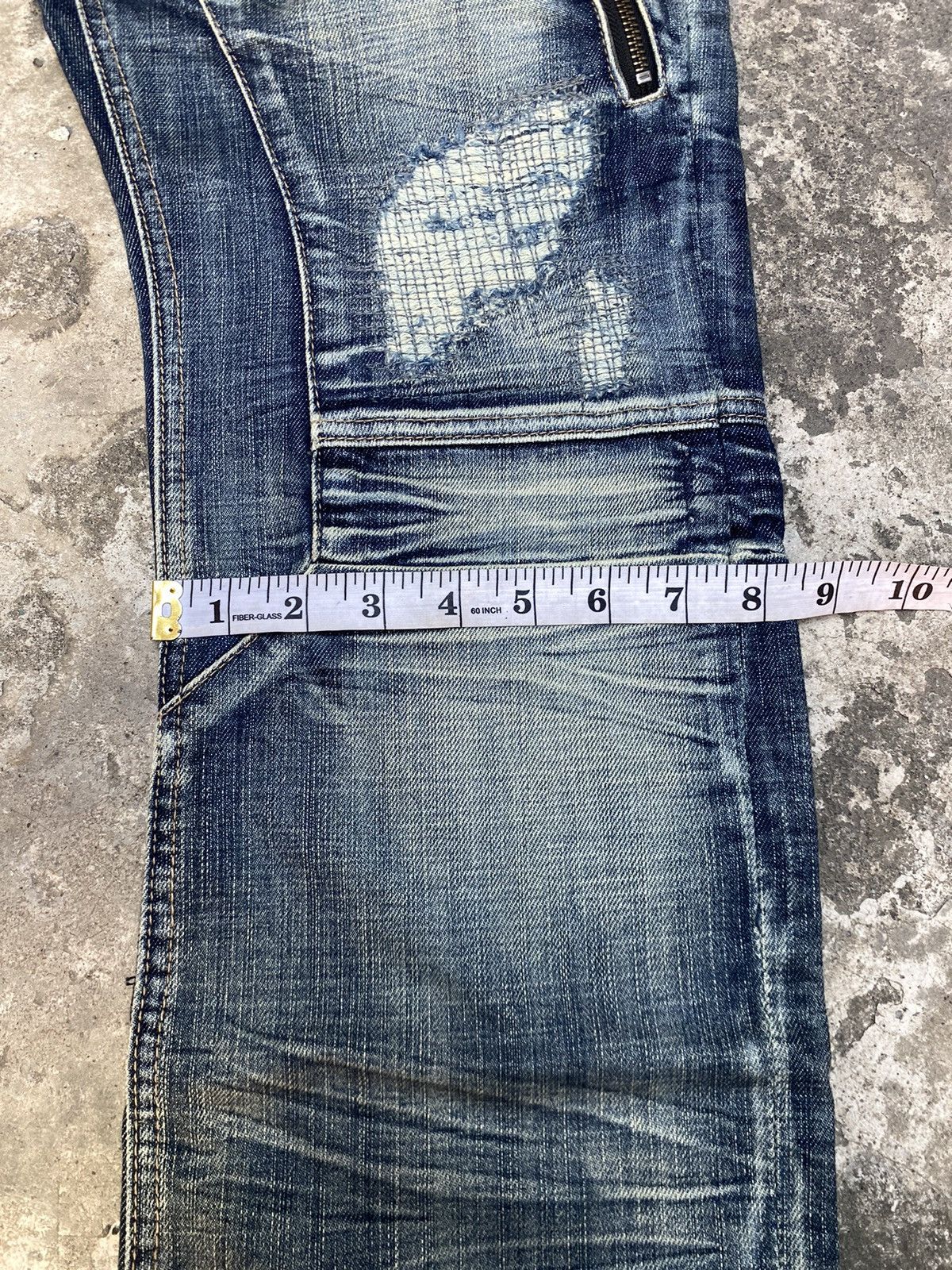 PPFM 🔥Rare Design🔥 PPFM Distressed Straight Denim Pants Size US 31 - 13 Thumbnail