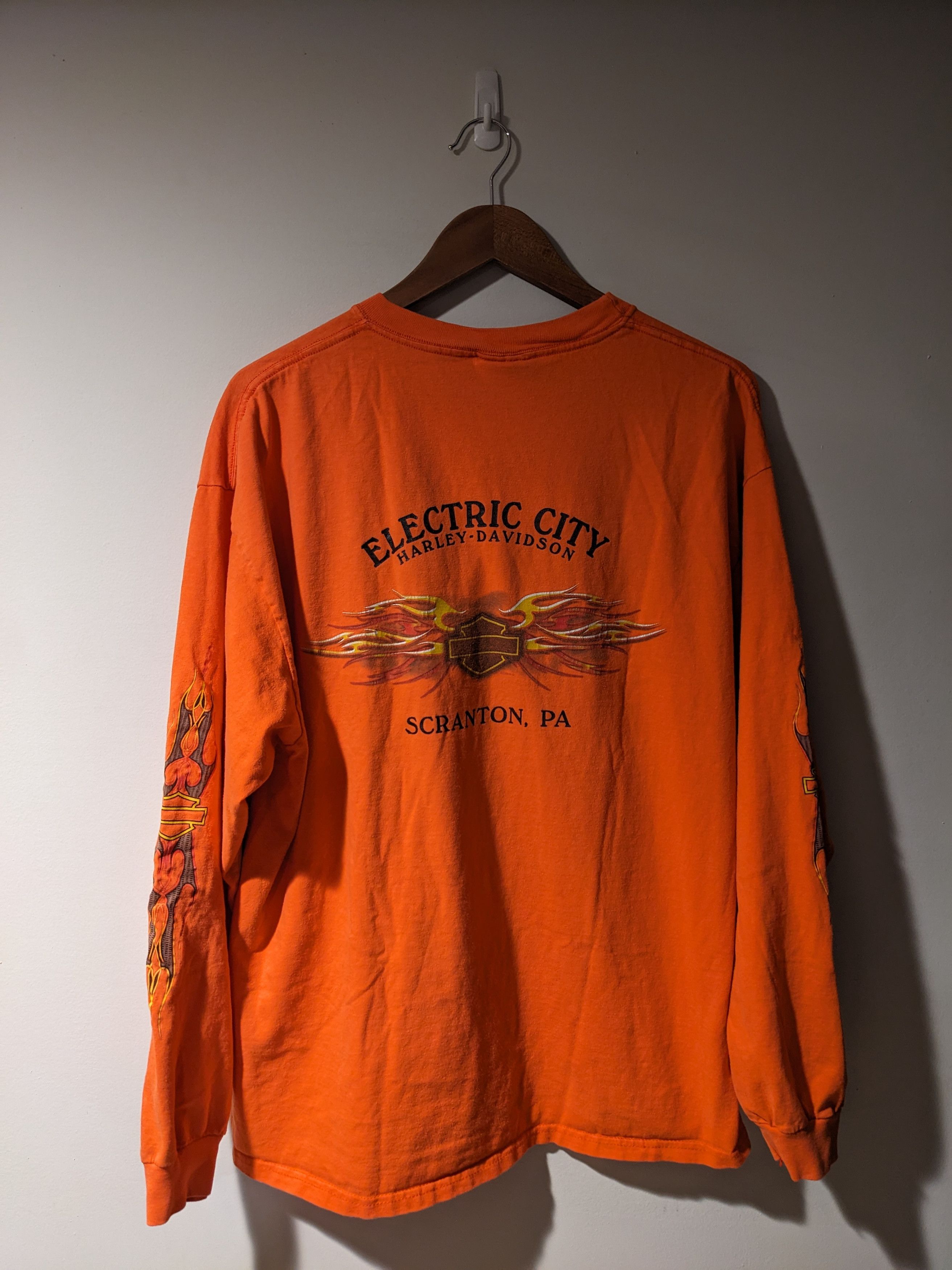 Harley Davidson × Vintage Vintage 2003 Harley Davidson Flames Long Sleeve T-Shirt Size US XL / EU 56 / 4 - 7 Thumbnail