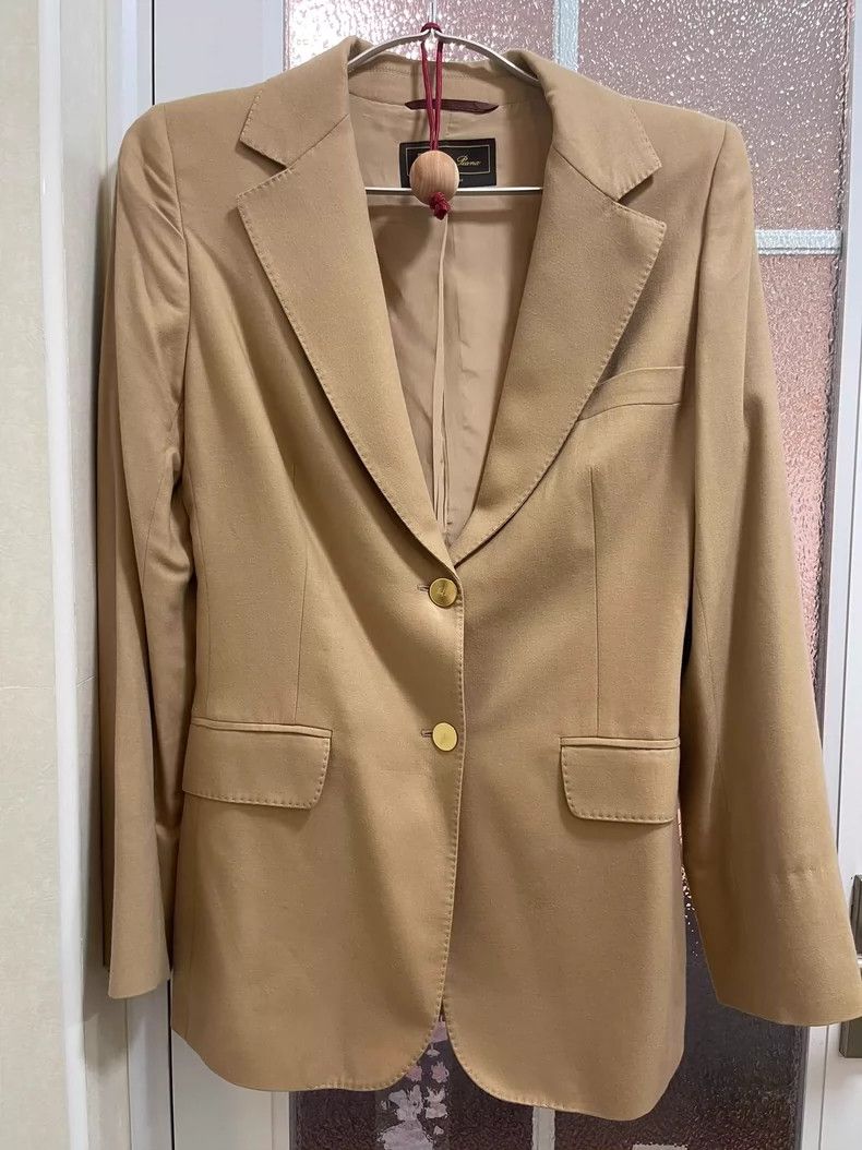 Loro Piana LORO PIANA Light khaki suit with small sheep's wool Size M / US 6-8 / IT 42-44 - 1 Thumbnail
