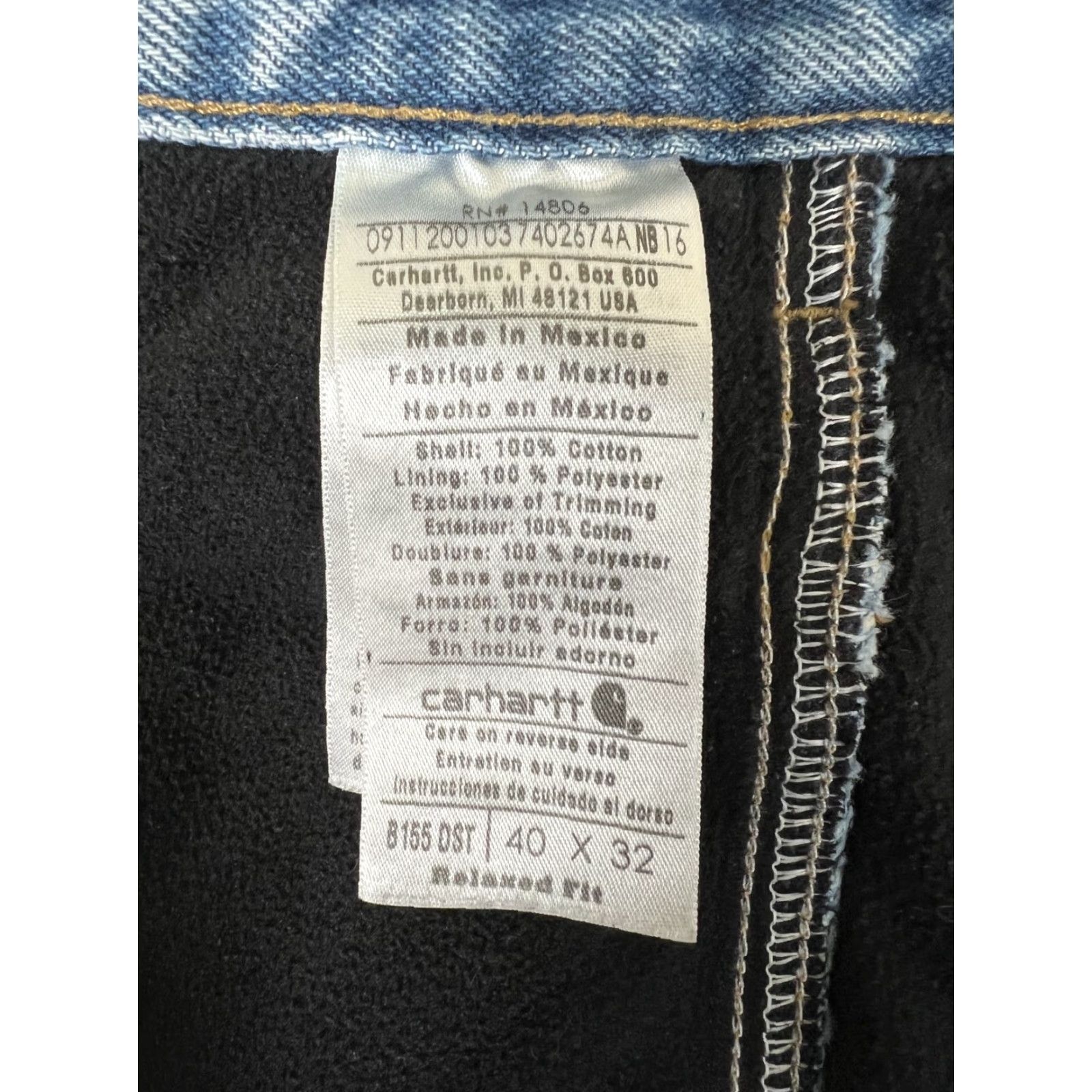 Carhartt VINTAGE Carhartt Jeans 5-Pocket Lined Insulated Denim Straight 40x32 Blue Medium Wash Men Mens Size US 40 / EU 56 - 7 Thumbnail