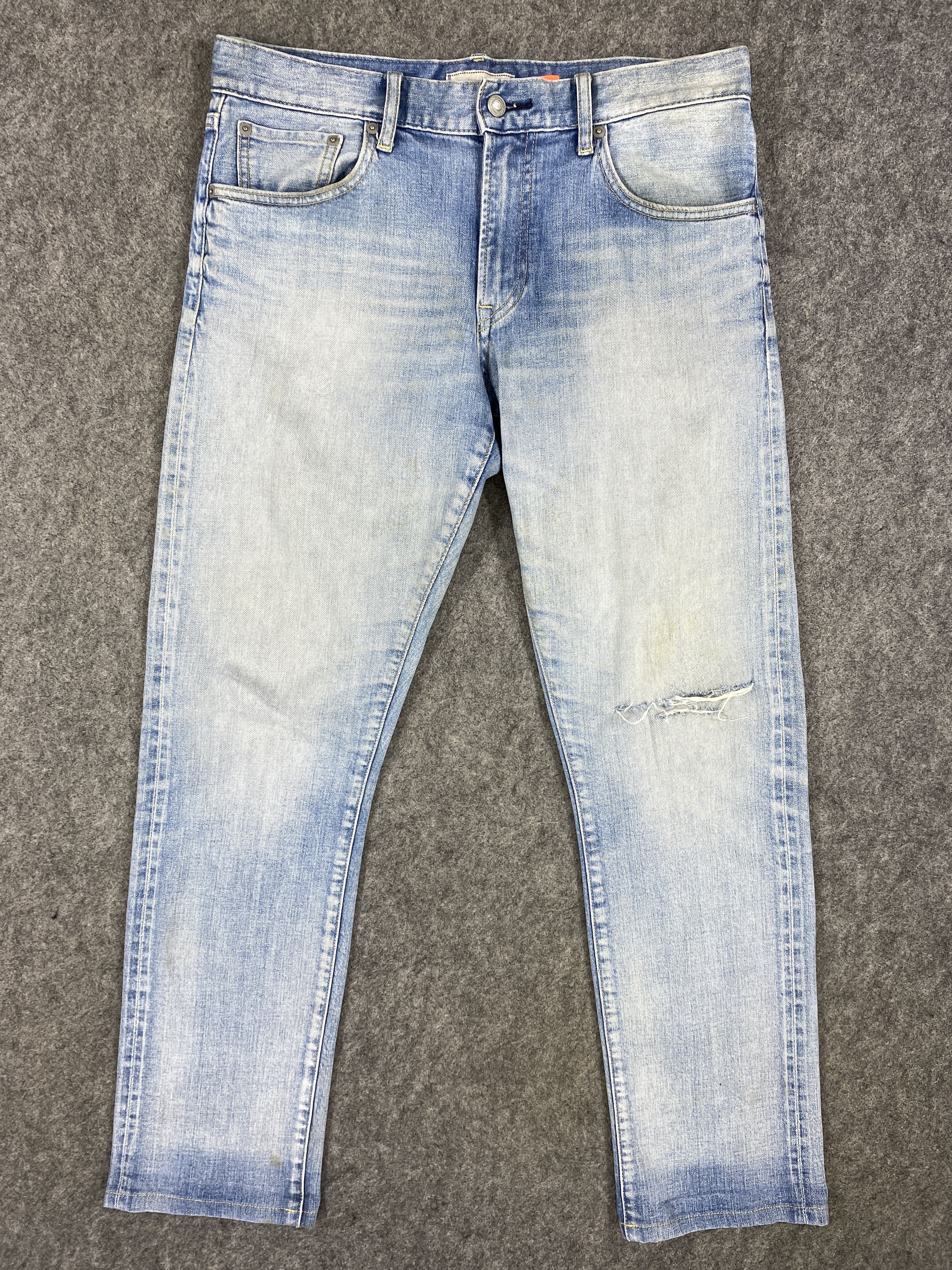 image of Hype Redline Light Blue Wash Uniqlo 33X30.5 Denim -Jn1317, Men's