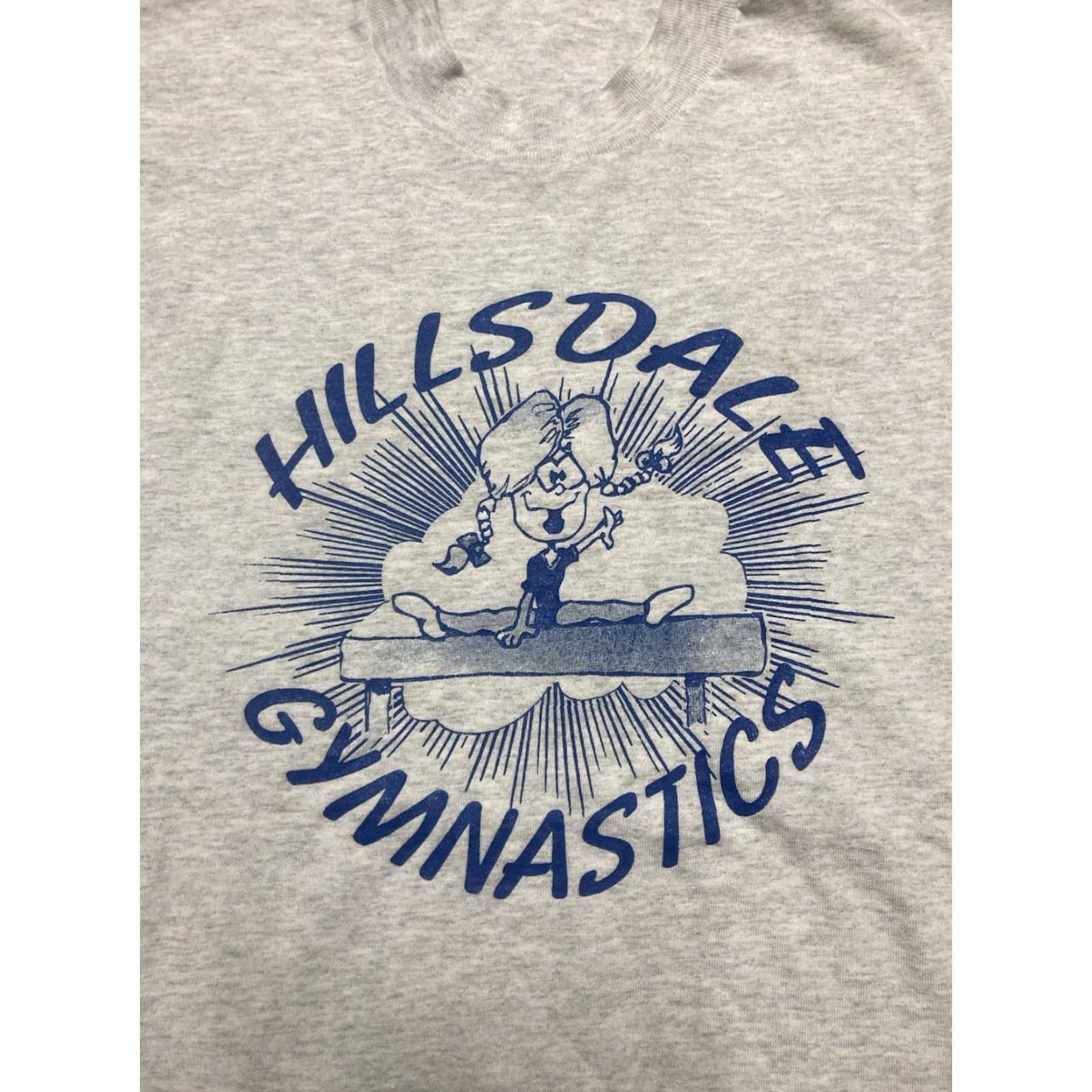 Vintage VINTAGE 90s graphic T-Shirt Hillsdale gymnastics Michigan single stitch Small Mens Gray Size US S / EU 44-46 / 1 - 2 Thumbnail