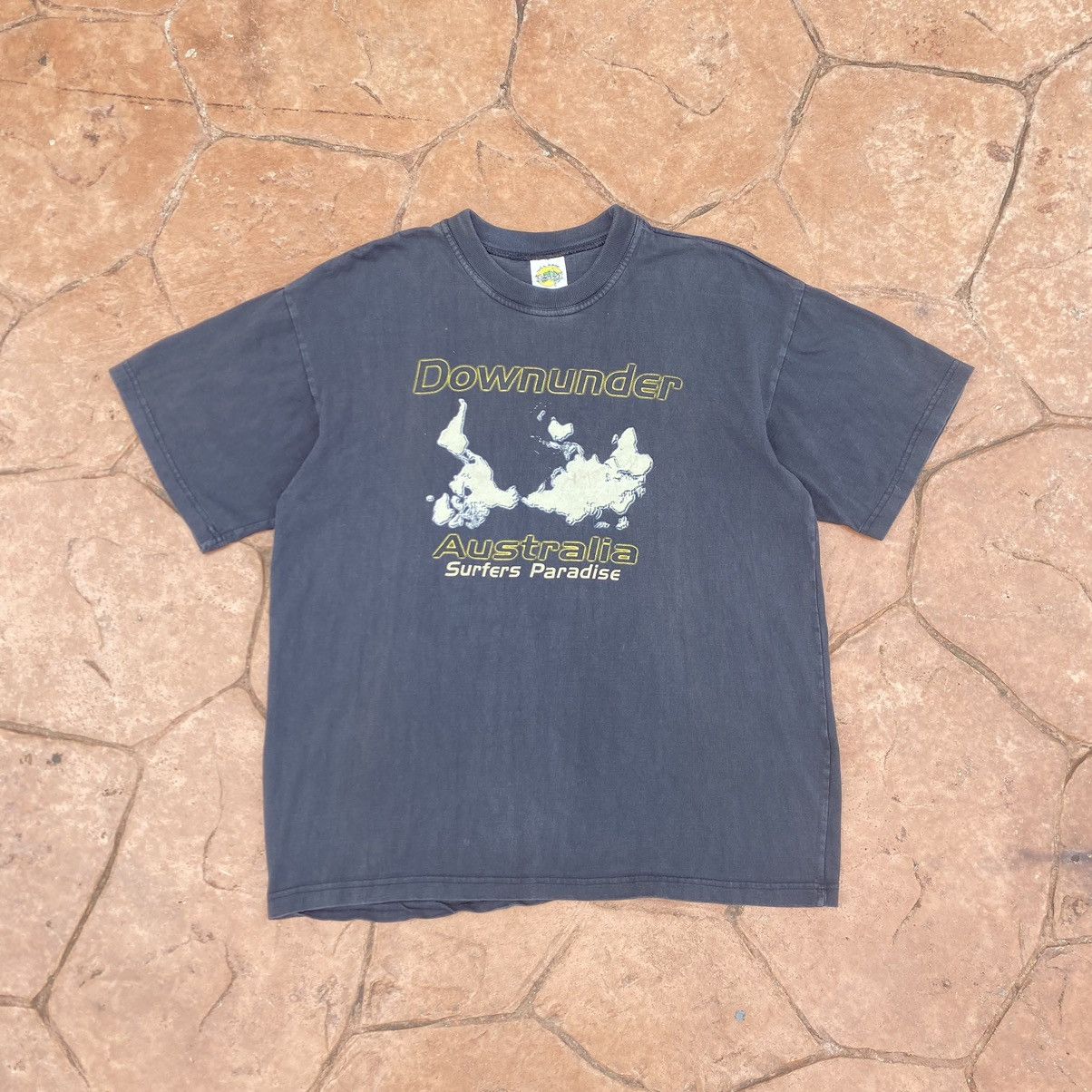image of Man Made In Australia x Surf Style Thrashed Faded Vintage 90's Downunder Australia Surfing Tee in B