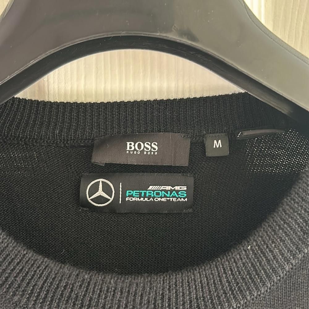 Hugo Boss BOSS / MERCEDES - Crew Sweater -Med - Blk - 100% Virgin Wool Size US M / EU 48-50 / 2 - 3 Thumbnail