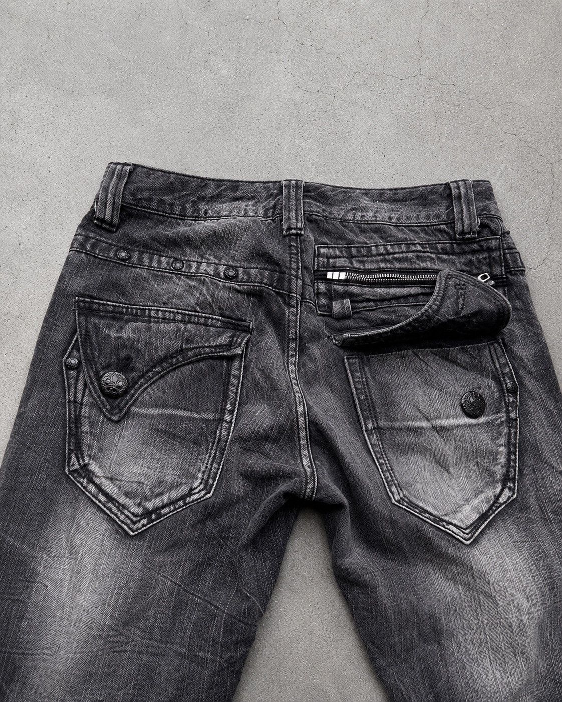 5351 POUR LES HOMMES BLUE BY BLUE laceup flare jeans Size US 29 - 4 Thumbnail