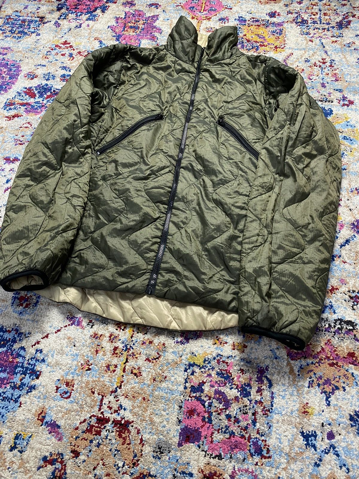 Other Olive Green Quilt Pad Lining Reversible Field Light Jacket Size US M / EU 48-50 / 2 - 4 Thumbnail