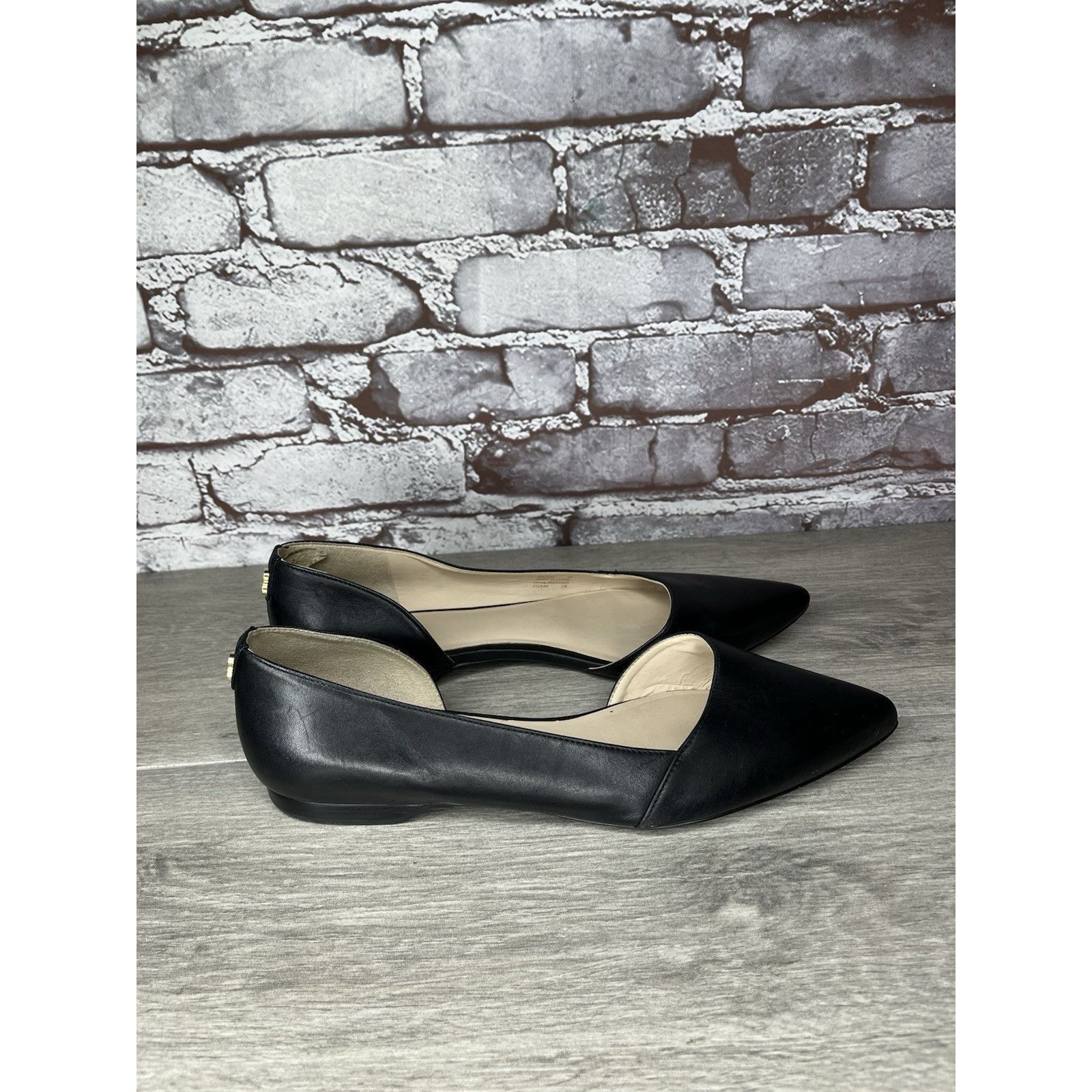 Cole Haan Cole Haan D’Orsay Black Leather Pointed Toe Slip On Flats Wo Size US 8 / IT 38 - 14 Thumbnail