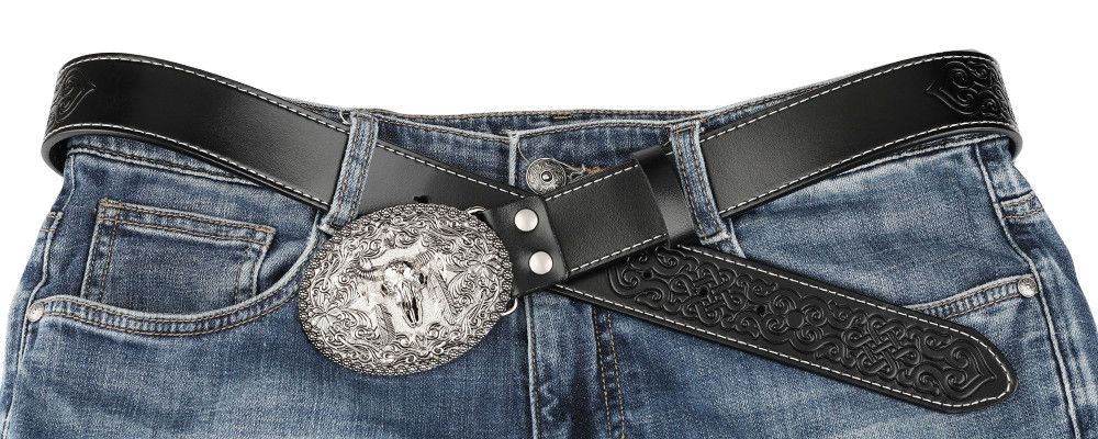 Designer Vibe Vintage Belt Riveted Belts Menswear Accessories Size ONE SIZE - 4 Thumbnail