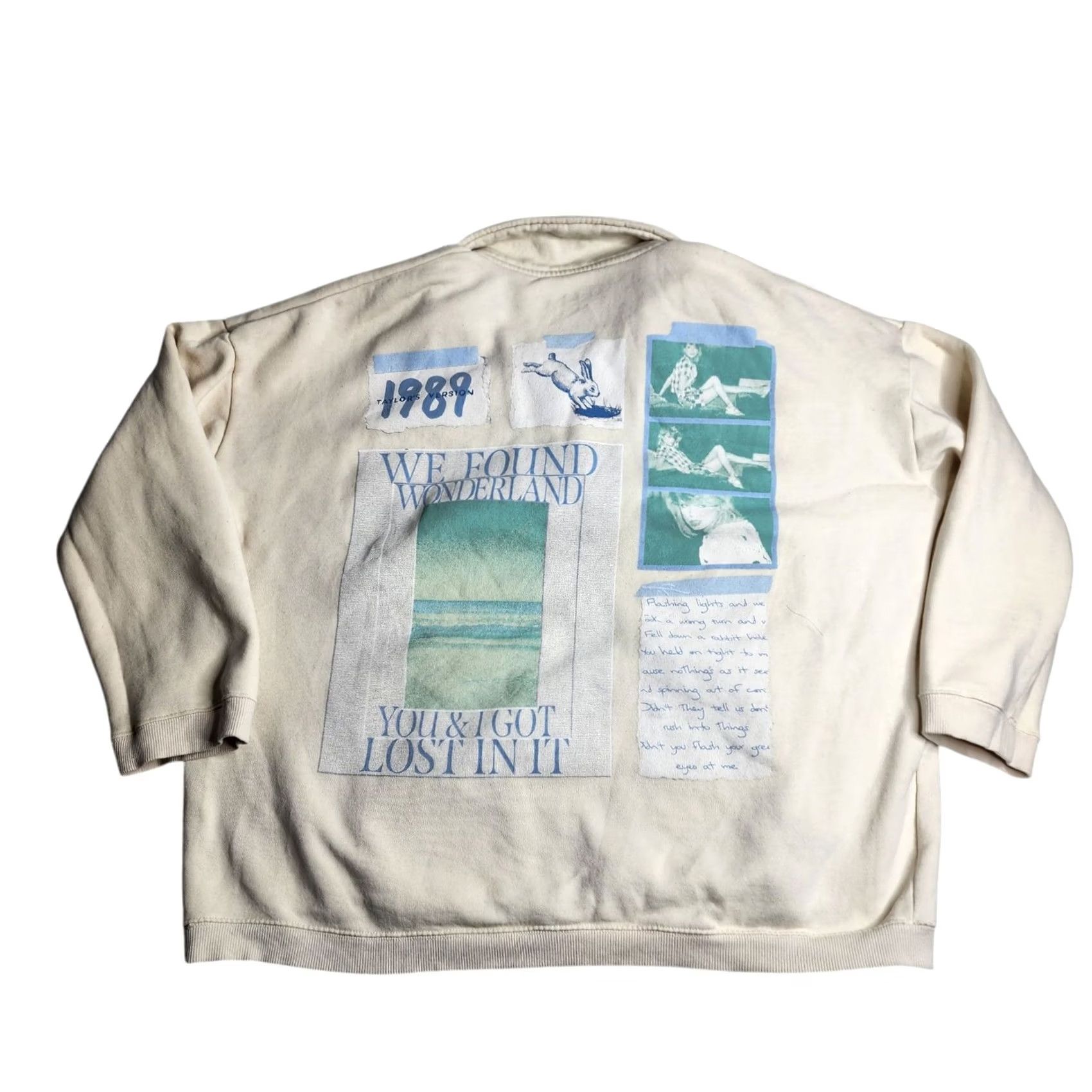 Vintage Taylor Swift Pullover Womens L Beige Found Wonderland Quarter Zip Size Size L / US 10 / IT 46 - 2 Thumbnail