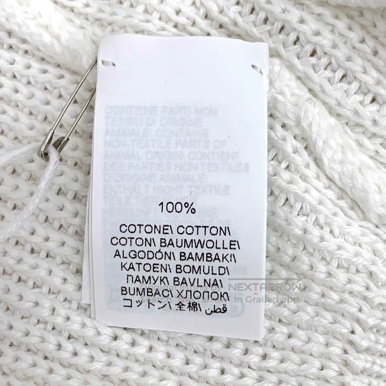 Brunello Cucinelli Brunello Cucinelli White cotton V-neck long-sleeve knit sw Size S / US 4 / IT 40 - 6 Thumbnail