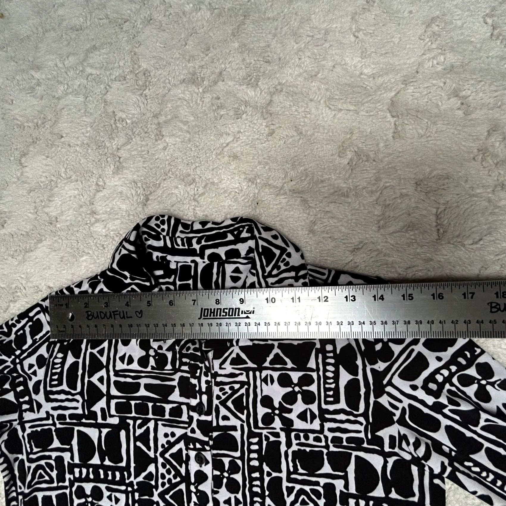 Tori Richard Tori Richard Shirt Dress Womens Midi Small Black Geometric Print Button Front Half Button Front Long Sleeve Casual Workwear Size Small Size S / US 4 / IT 40 - 6 Thumbnail