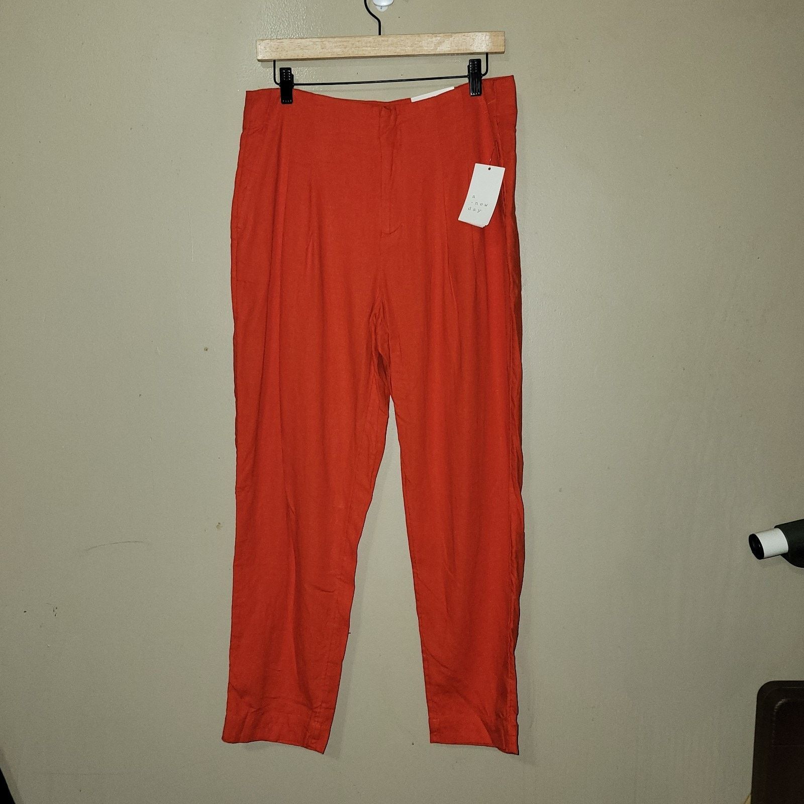 & Other Stories Women's a. new day red pleated linen/rayon blend pants SZ 8 Size 30" / US 8 / IT 44 - 1 Thumbnail