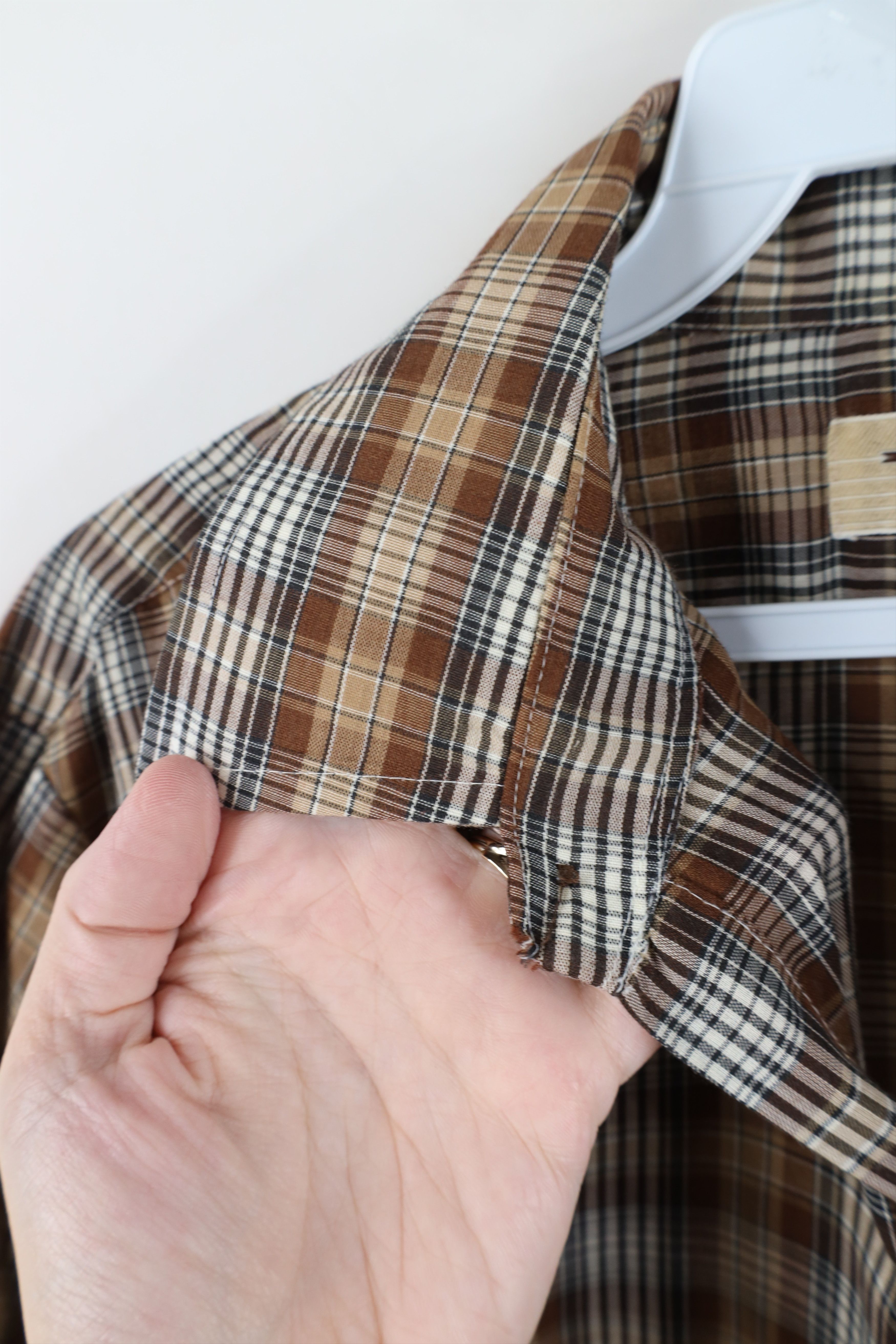 Vintage Vintage 70s Streetwear Collared Button Shirt Brown Plaid Size US M / EU 48-50 / 2 - 7 Thumbnail