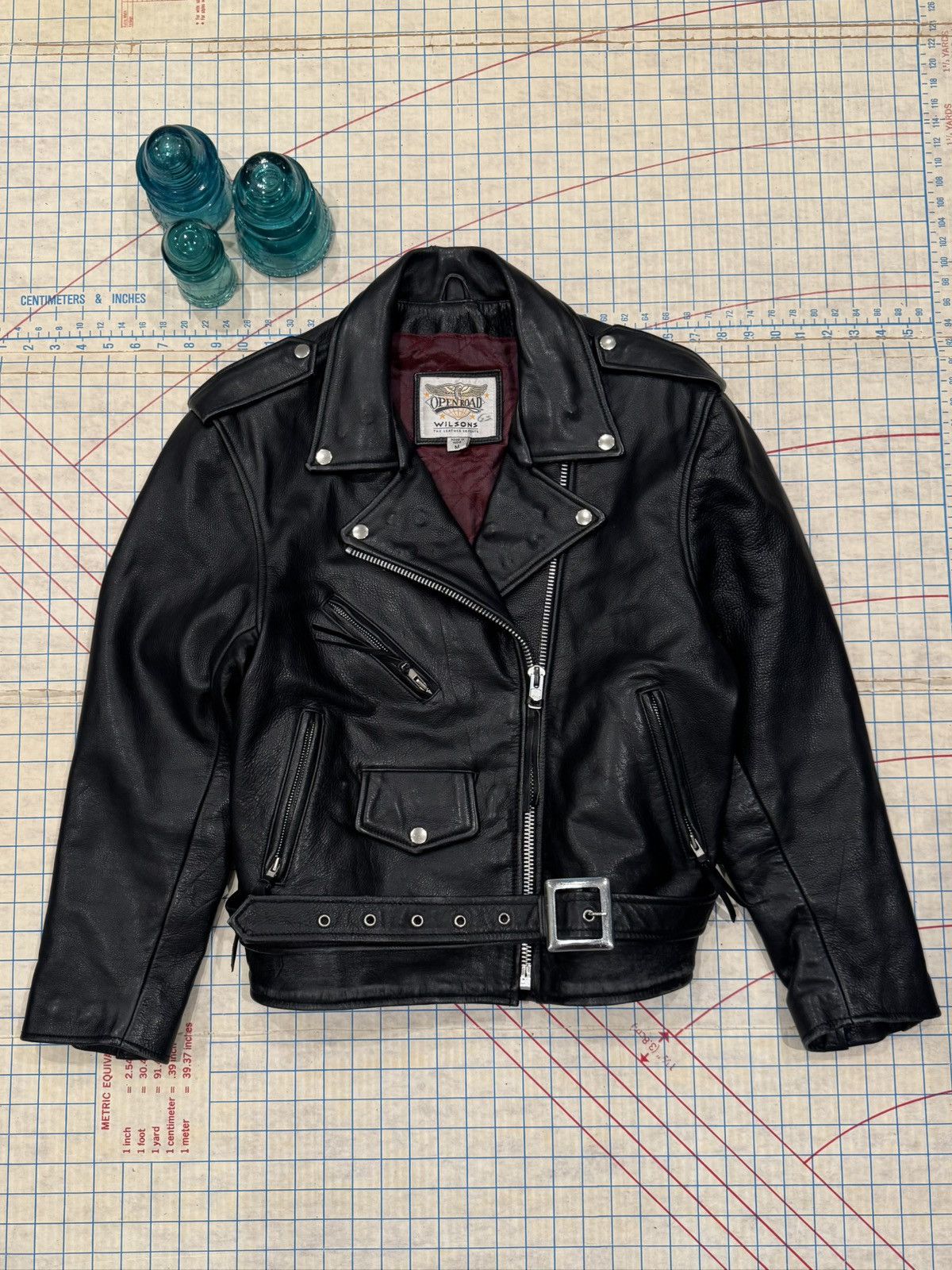 Wilsons Leather Wilson’s Leather Open Road Black Leather Motorcycle Jacket Size US M / EU 48-50 / 2 - 1 Thumbnail