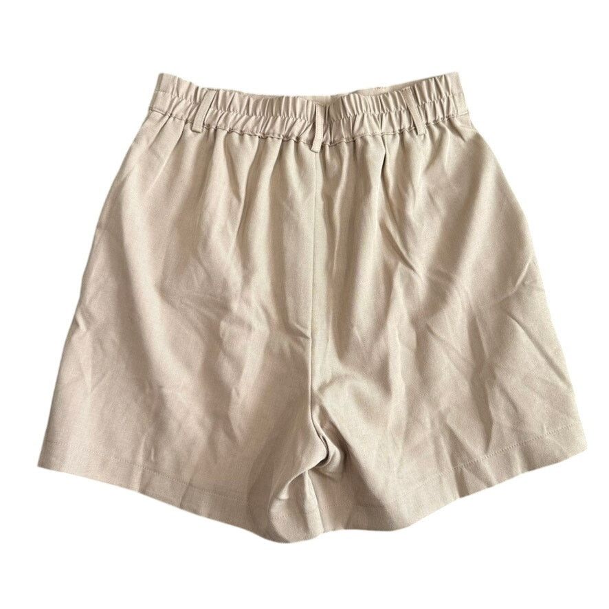 Shein Front Pleated High Waisted Shorts in Tan, Size L Size 32" / US 10 / IT 46 - 3 Thumbnail