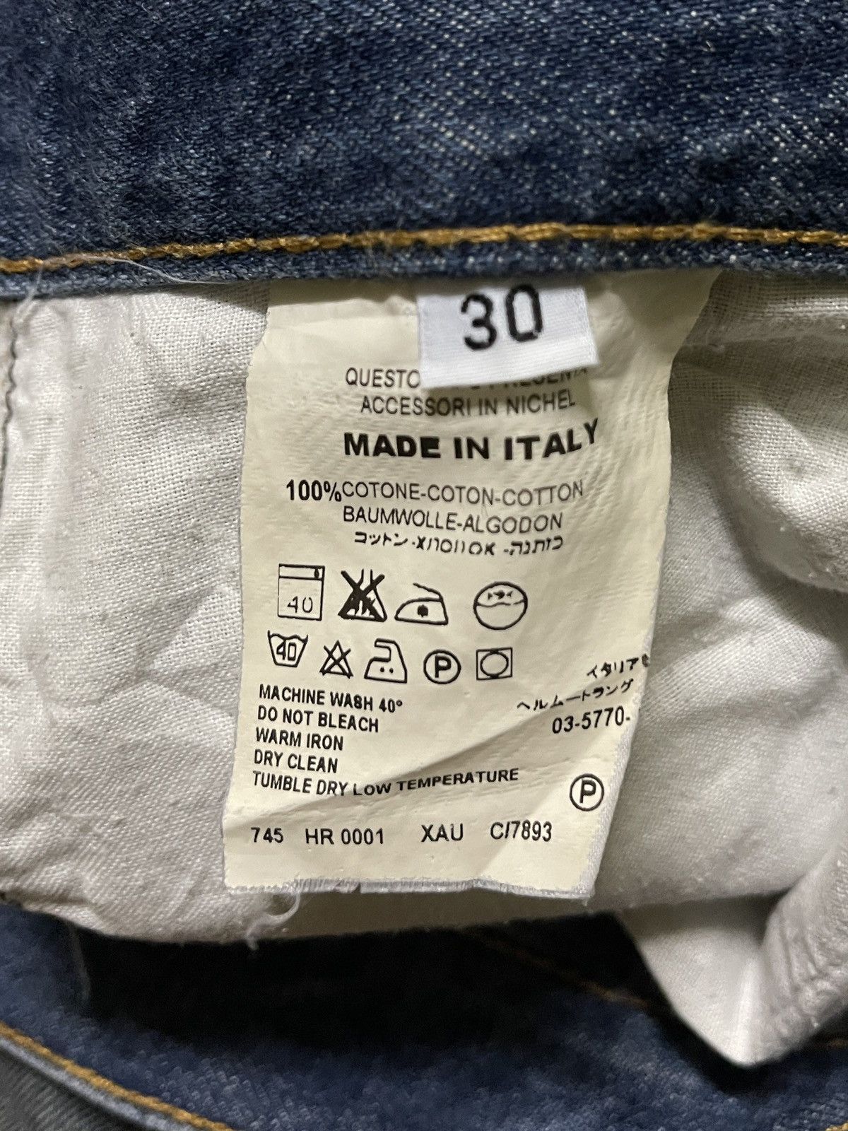 Helmut Lang × Vintage Helmut Lang Blue Jeans Size US 30 / EU 46 - 19 Thumbnail