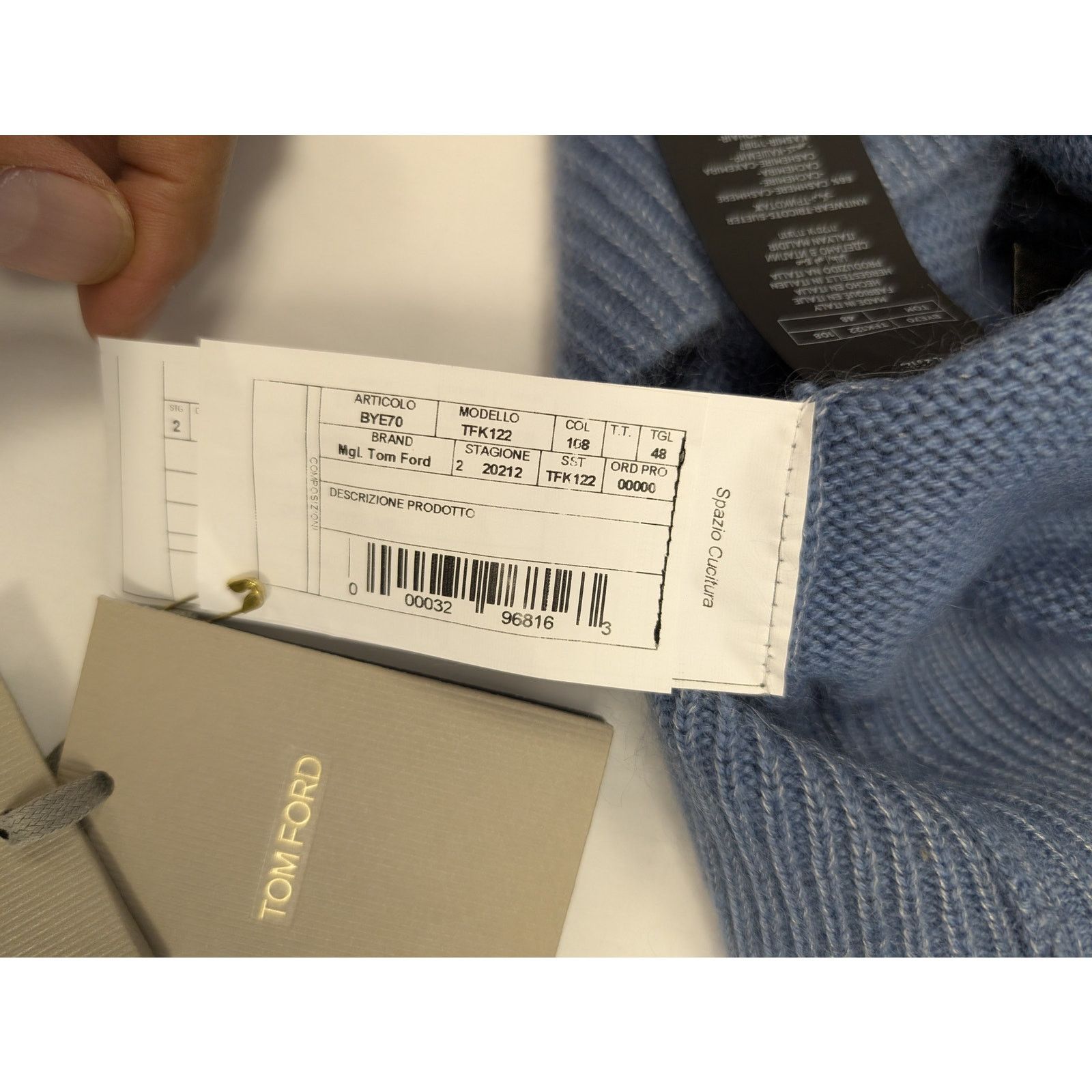 Tom Ford o1rshd1 Turtle Neck Sweatshirt in Blue Size US M / EU 48-50 / 2 - 22 Thumbnail