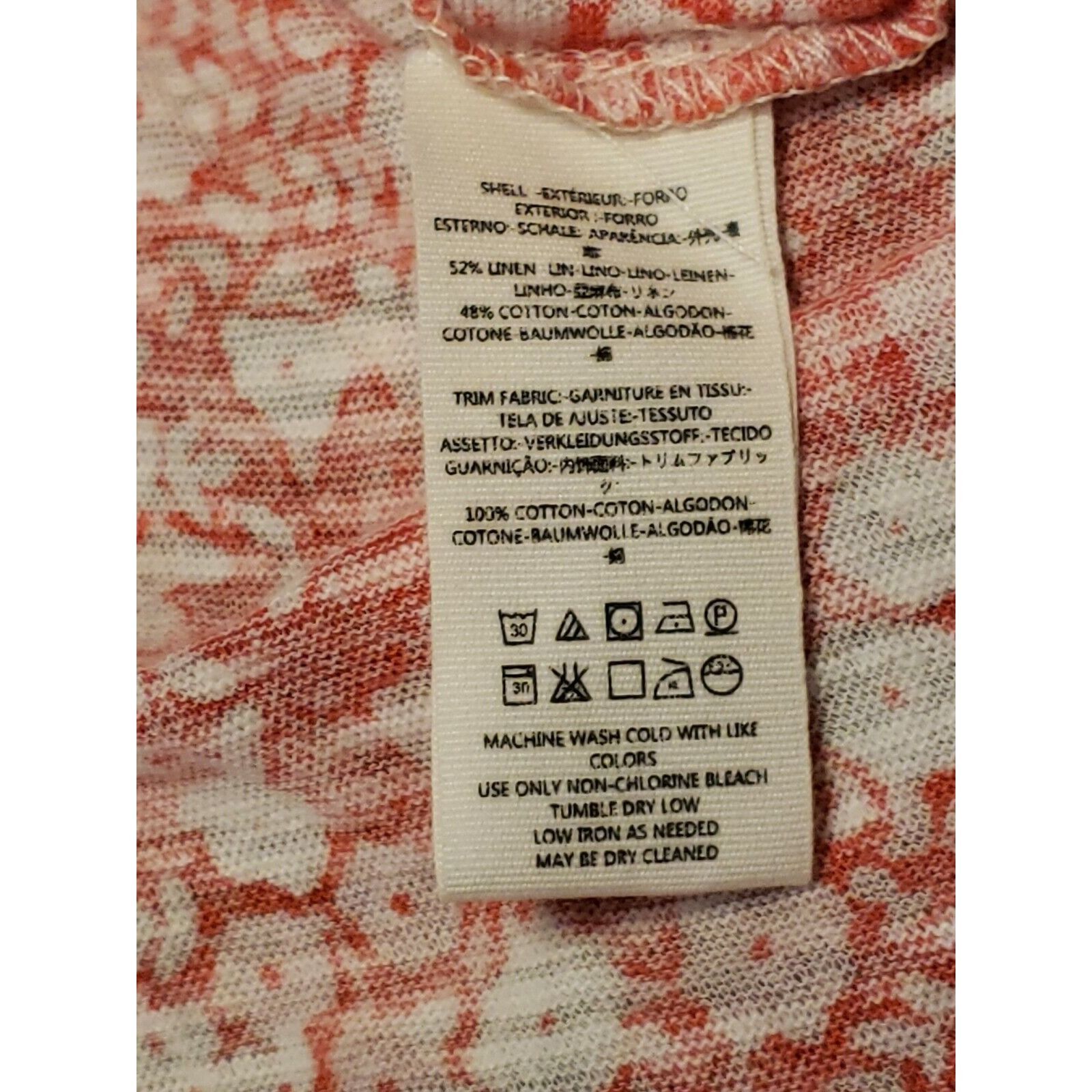 Free People Free People Linen Blend Top Womens XS Swing Orange Floral Sl Size XS / US 0-2 / IT 36-38 - 10 Thumbnail
