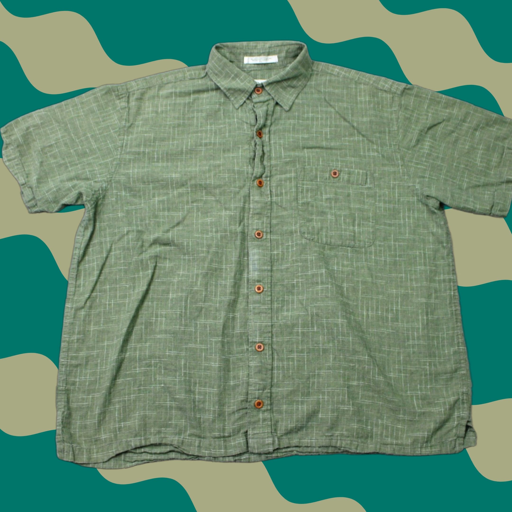 Orvis Orvis Shirt Mens XL Green Check Hemp/Organic Cotton Short Sleeve Button Up Size US XL / EU 56 / 4 - 1 Thumbnail