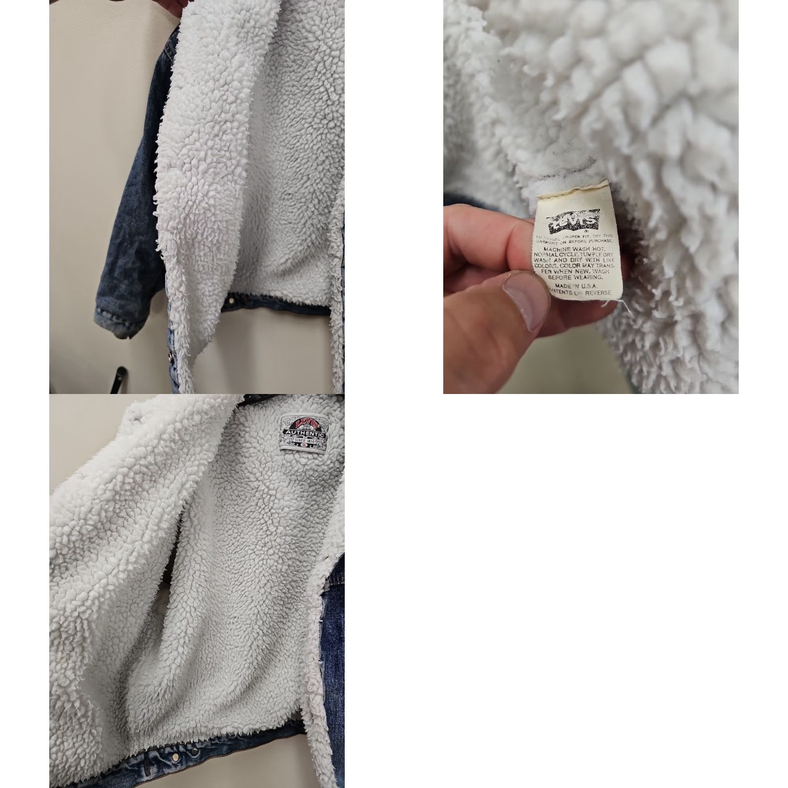 Levi's VINTAGE Levi's Denim Trucker Jacket Sherpa Lined Made In USA Sz Small Small Blue 80s 90s USA Mens Denim Jacket Trucker Size US S / EU 44-46 / 1 - 10 Thumbnail