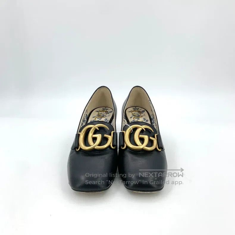 Other Gucci Black square logo thick heel high heels Size US 4.5 / IT 34.5 - 3 Thumbnail