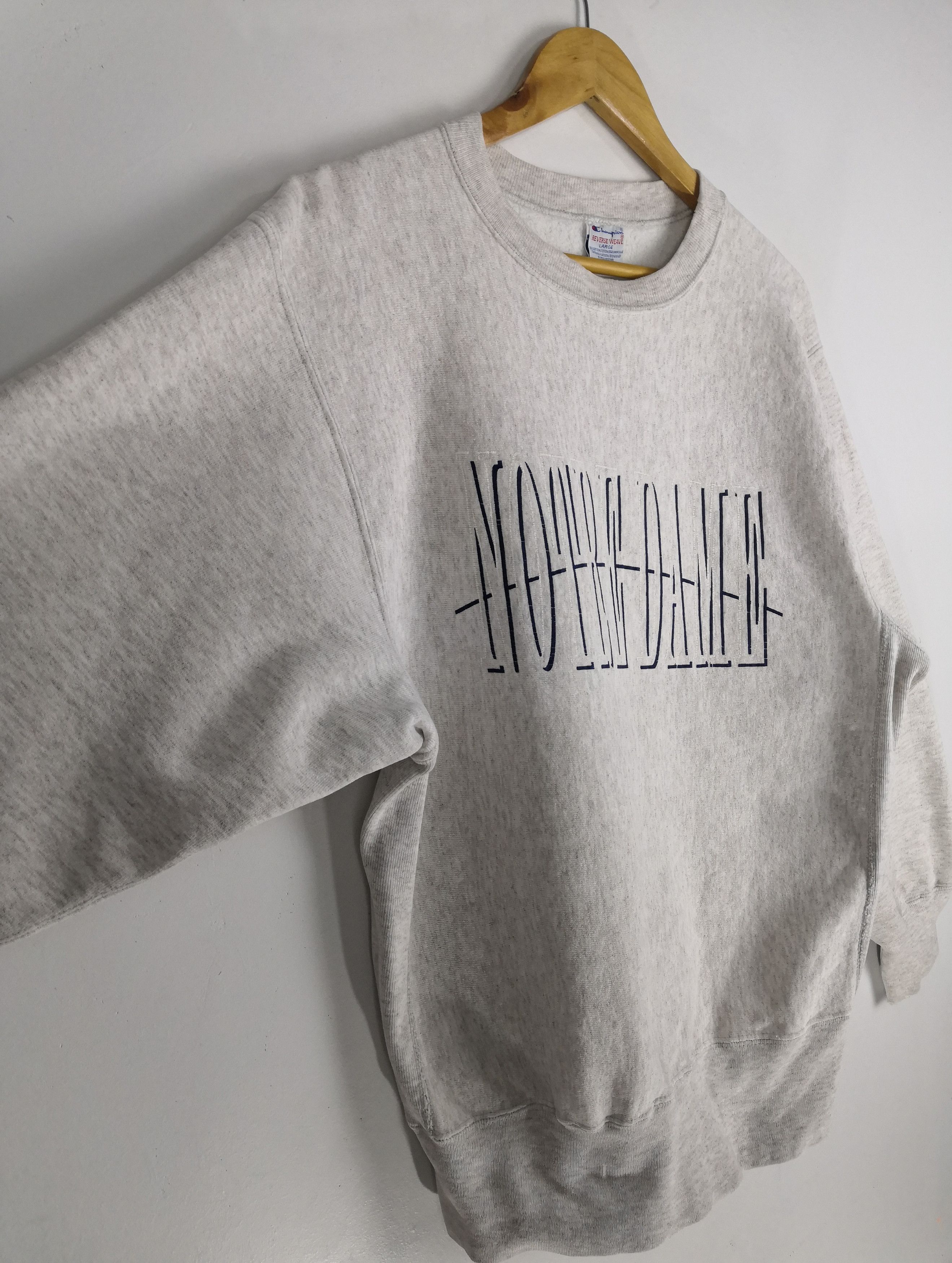 Champion Vintage 90s Champion Reverse Weave Sweatshirt Notre Dame Size US L / EU 52-54 / 3 - 3 Thumbnail
