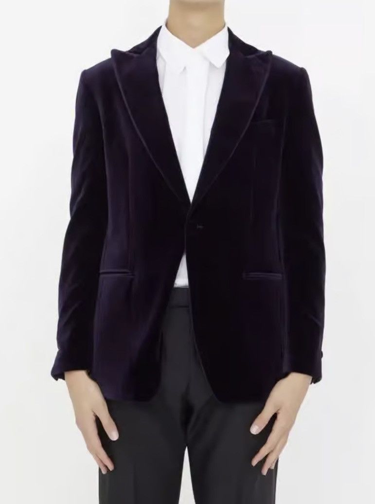 Lardini Purple Velvet Jacket Blazer 52 7REG