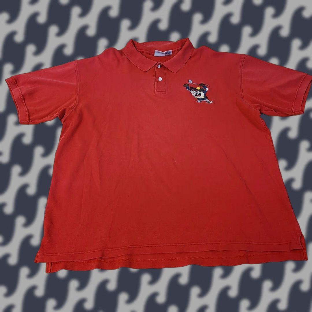 Acme Clothing VINTAGE Acme Clothing Polo Shirt Taz Tasmanian Devil Golf 2XL Red Short Sleeve Embroidered Logo 100% Cotton Men Classic Knit Size US XXL / EU 58 / 5 - 1 Thumbnail